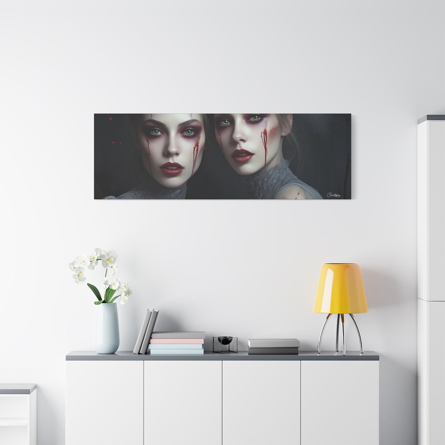 Spooky Art Canvas Print, Matte Canvas, Stretched Wall Decor, Gothic Home Decor, Halloween Art, Unique Gift