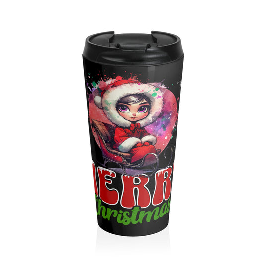 Christmas Travel Mug - Merry Holiday Design for On-the-Go Festivity