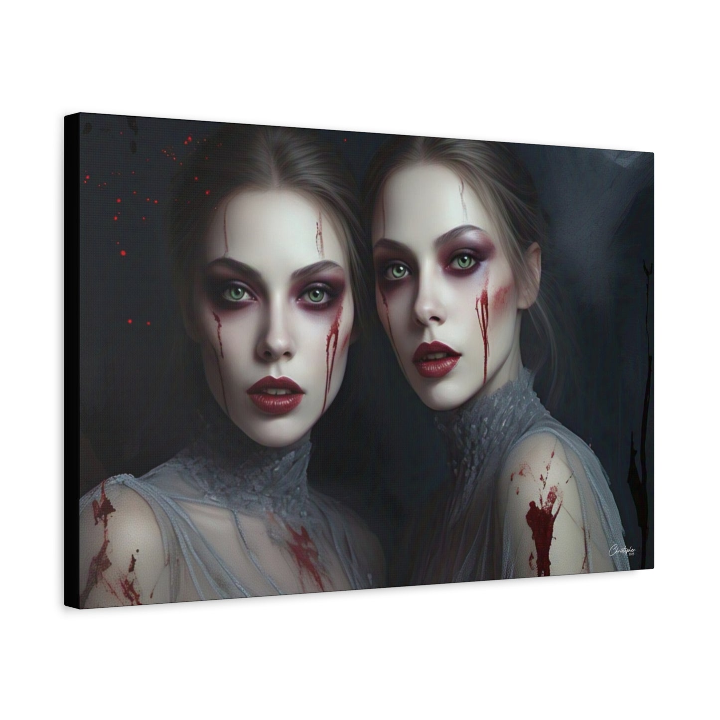 Spooky Art Canvas Print, Matte Canvas, Stretched Wall Decor, Gothic Home Decor, Halloween Art, Unique Gift