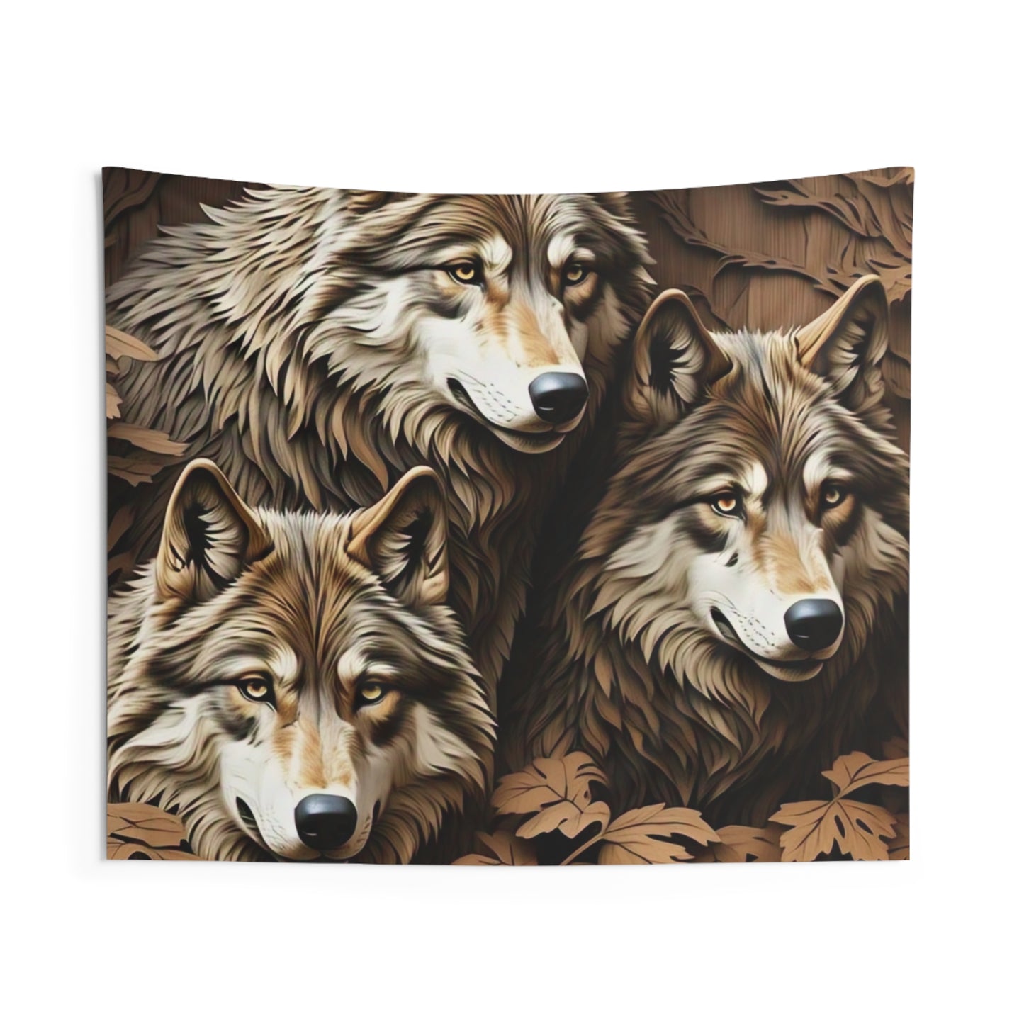 Wolf Pack Indoor Wall Tapestry, Home Decor, Nature Wall Art, Wilderness Decoration, Boho Style Tapestry, Cozy Living Room Accent