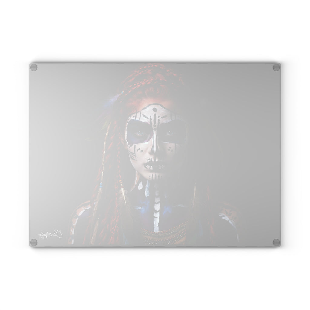 Artistic Glass Cutting Board - Ethnic Goddess Design
