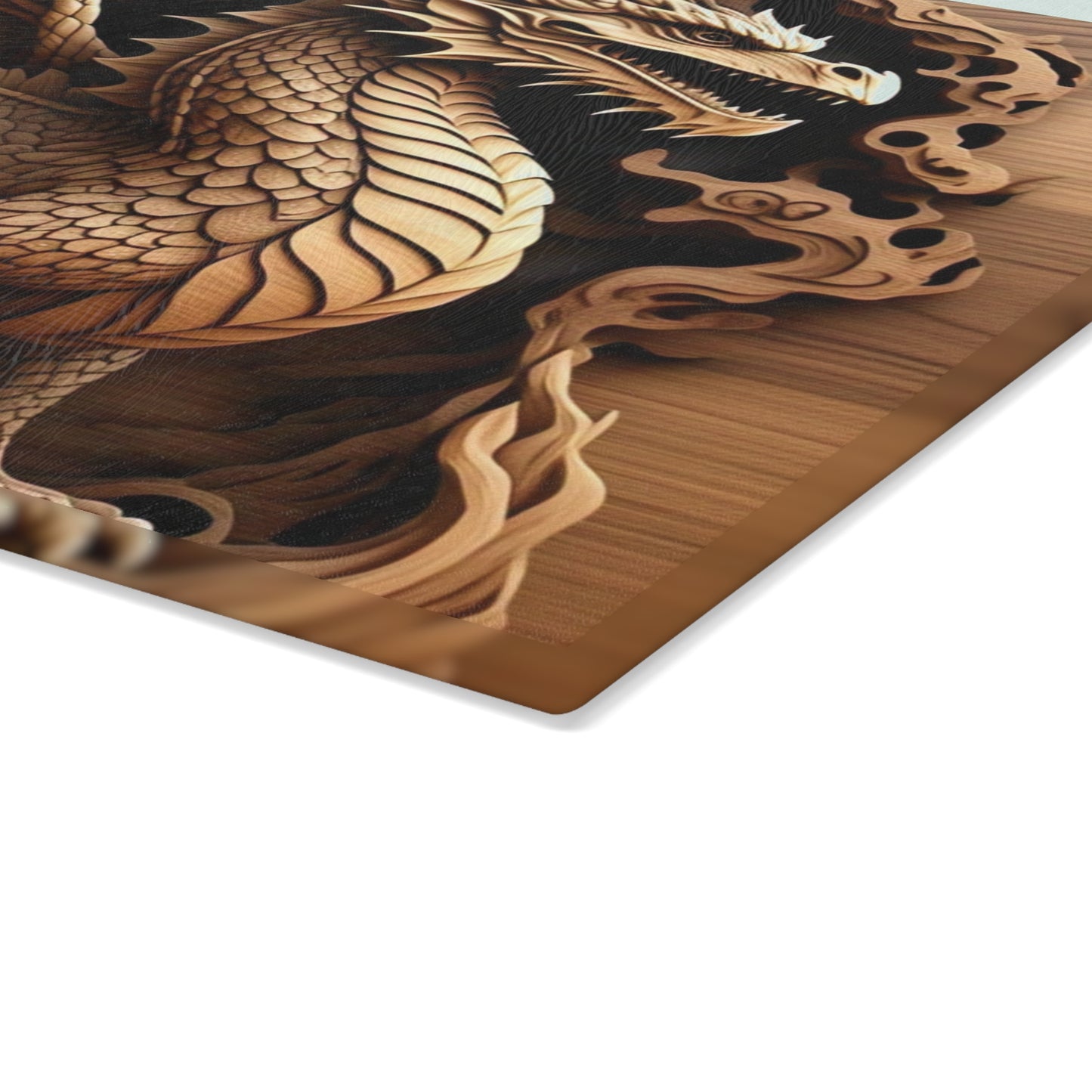 Dragon Design Glass Cutting Board | Unique Kitchen Decor, Gift for Chef, Fantasy Cooking Gift, Fantasy Home Decor, Kitchen Gadget