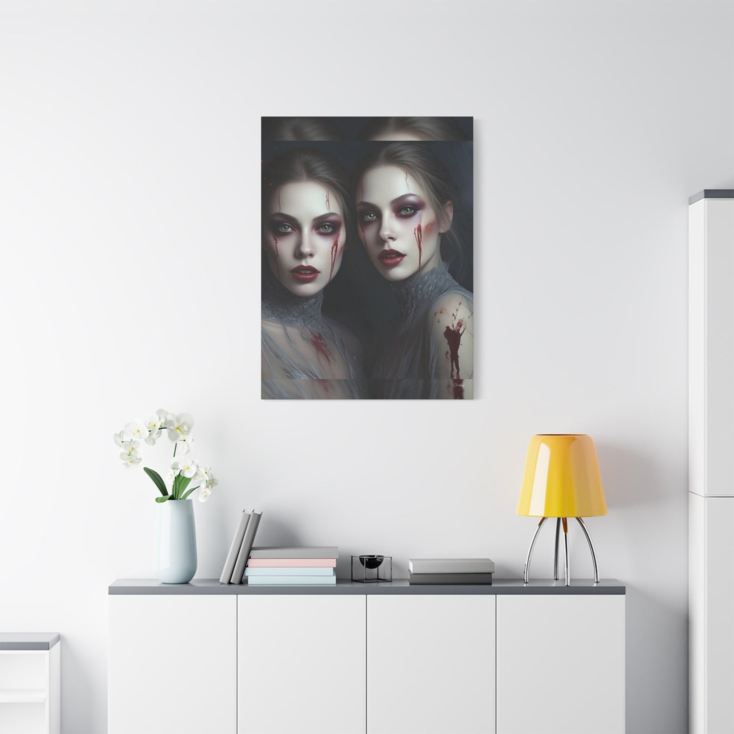 Spooky Art Canvas Print, Matte Canvas, Stretched Wall Decor, Gothic Home Decor, Halloween Art, Unique Gift
