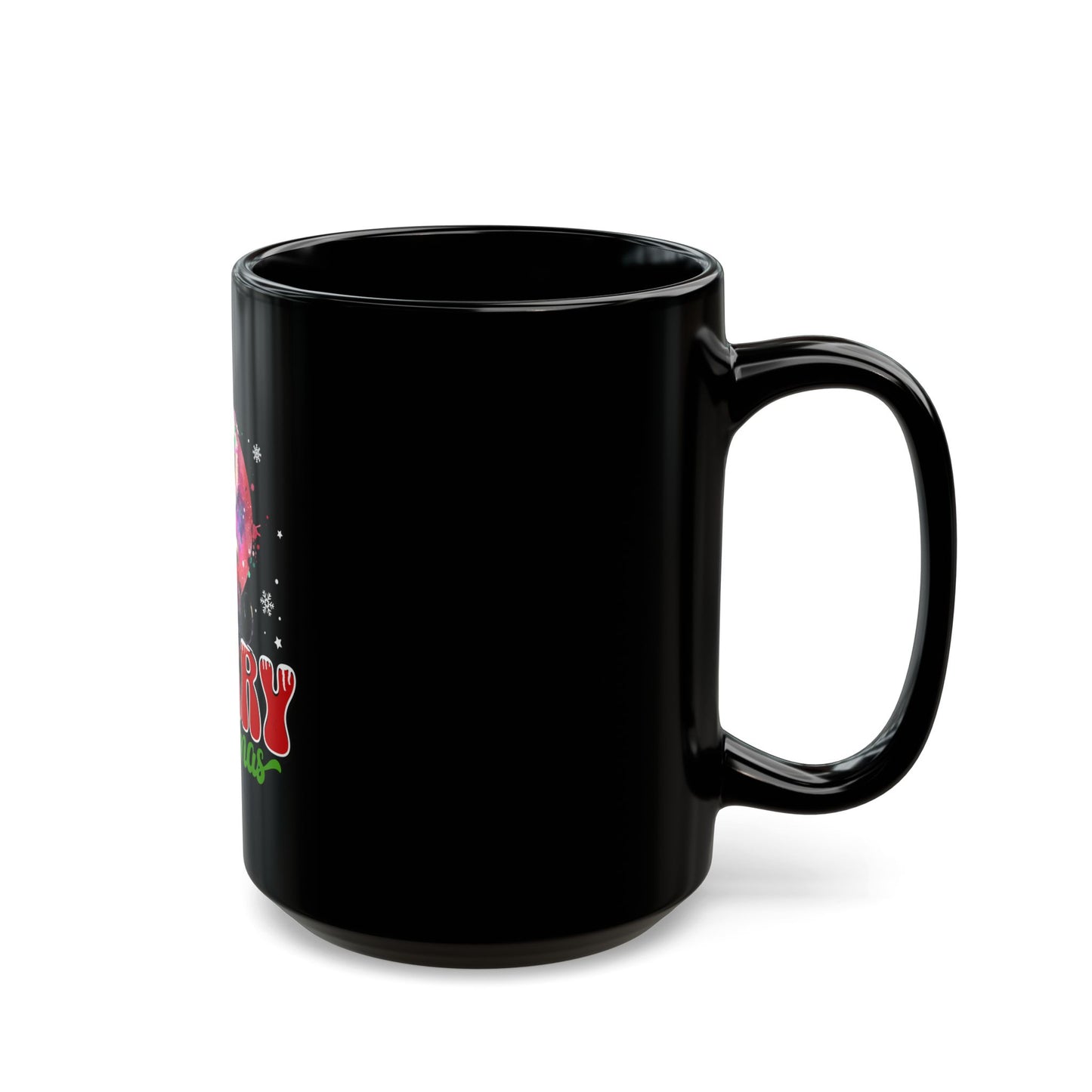 Merry Christmas Black Mug - 11oz & 15oz Holiday Coffee Cup