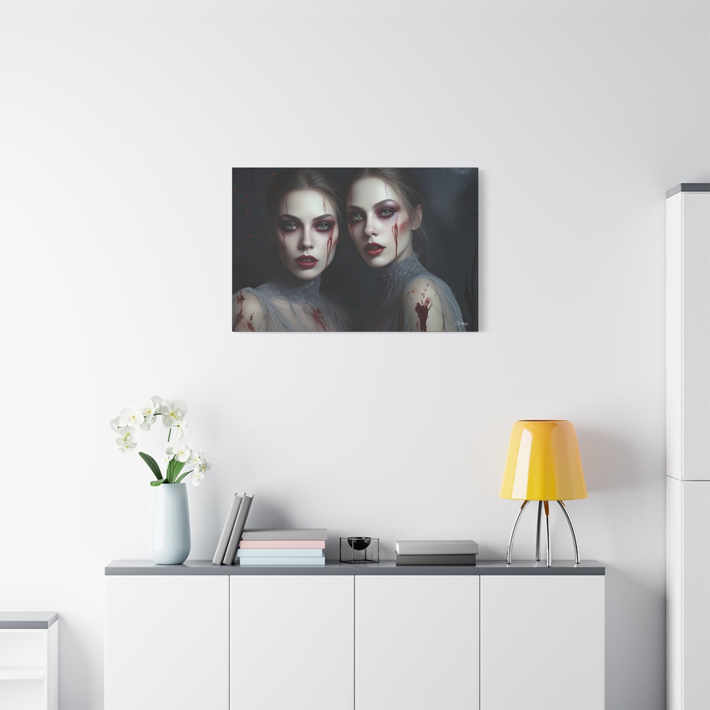 Spooky Art Canvas Print, Matte Canvas, Stretched Wall Decor, Gothic Home Decor, Halloween Art, Unique Gift
