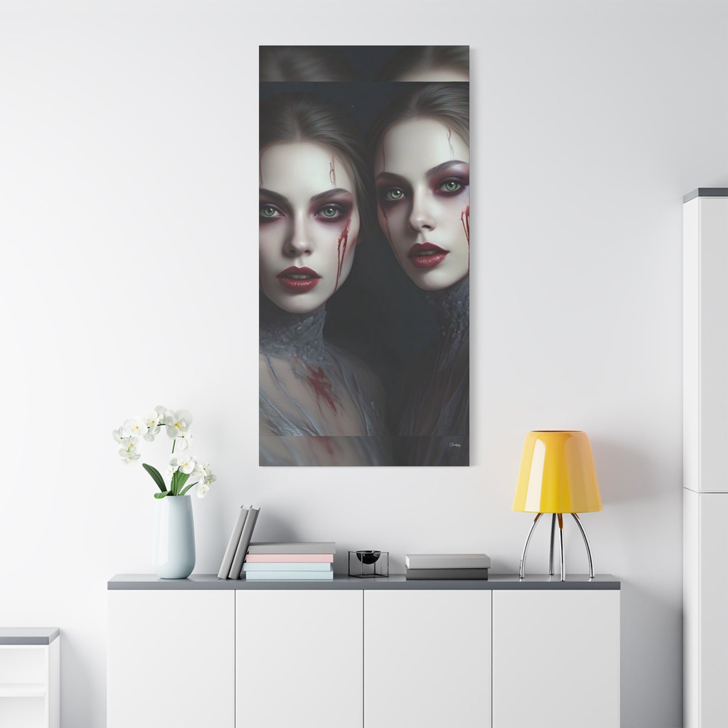 Spooky Art Canvas Print, Matte Canvas, Stretched Wall Decor, Gothic Home Decor, Halloween Art, Unique Gift