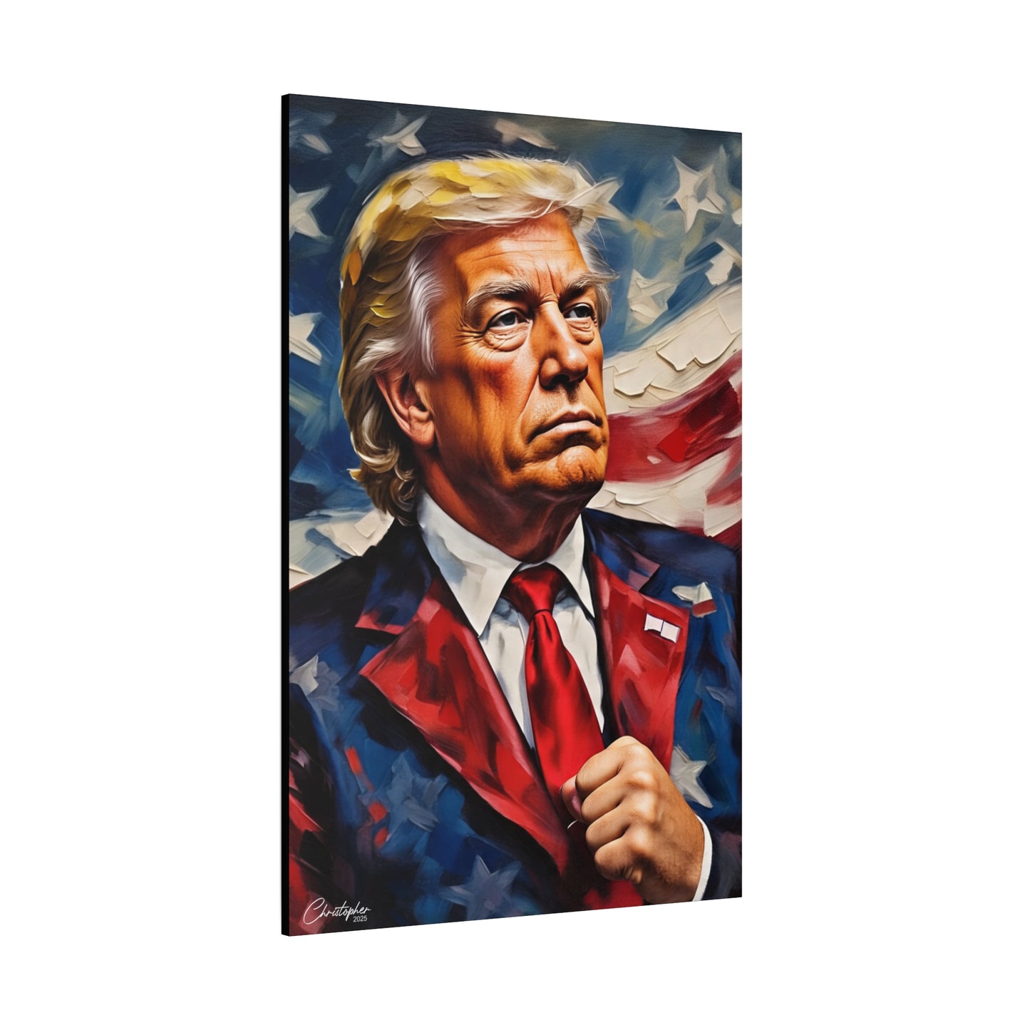 Patriotic Canvas Art, Stretched Wall Decor, Home Office, Gifts for Republicans, Political Enthusiasts, Americana Artwork