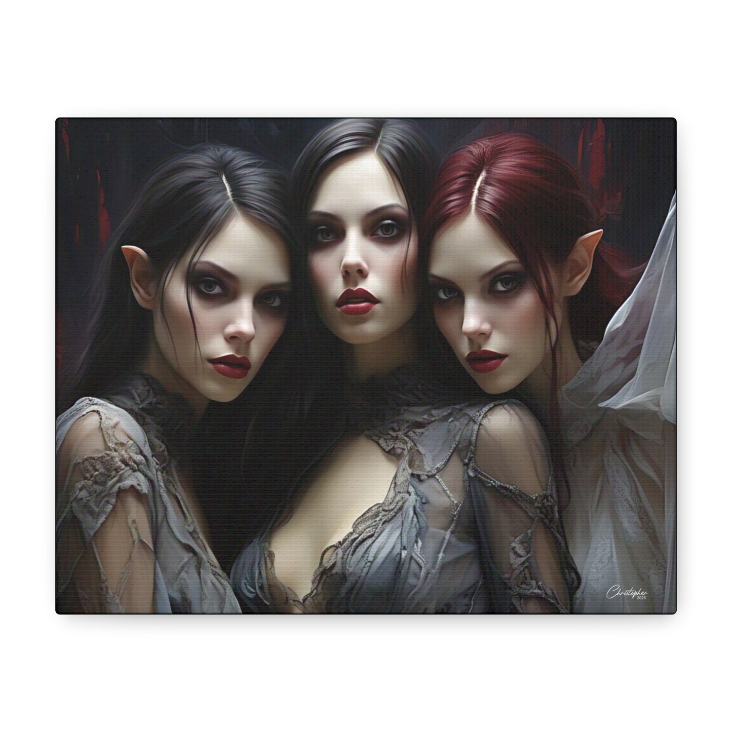 Gothic Wall Art Canvas, Fantasy Home Decor, Unique Gift for Halloween, Witchy Vibe Art, Dark Aesthetic Room Decor