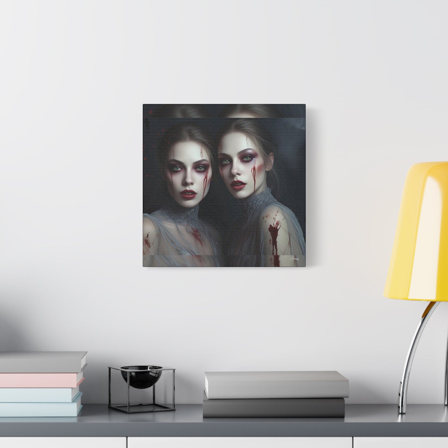 Spooky Art Canvas Print, Matte Canvas, Stretched Wall Decor, Gothic Home Decor, Halloween Art, Unique Gift