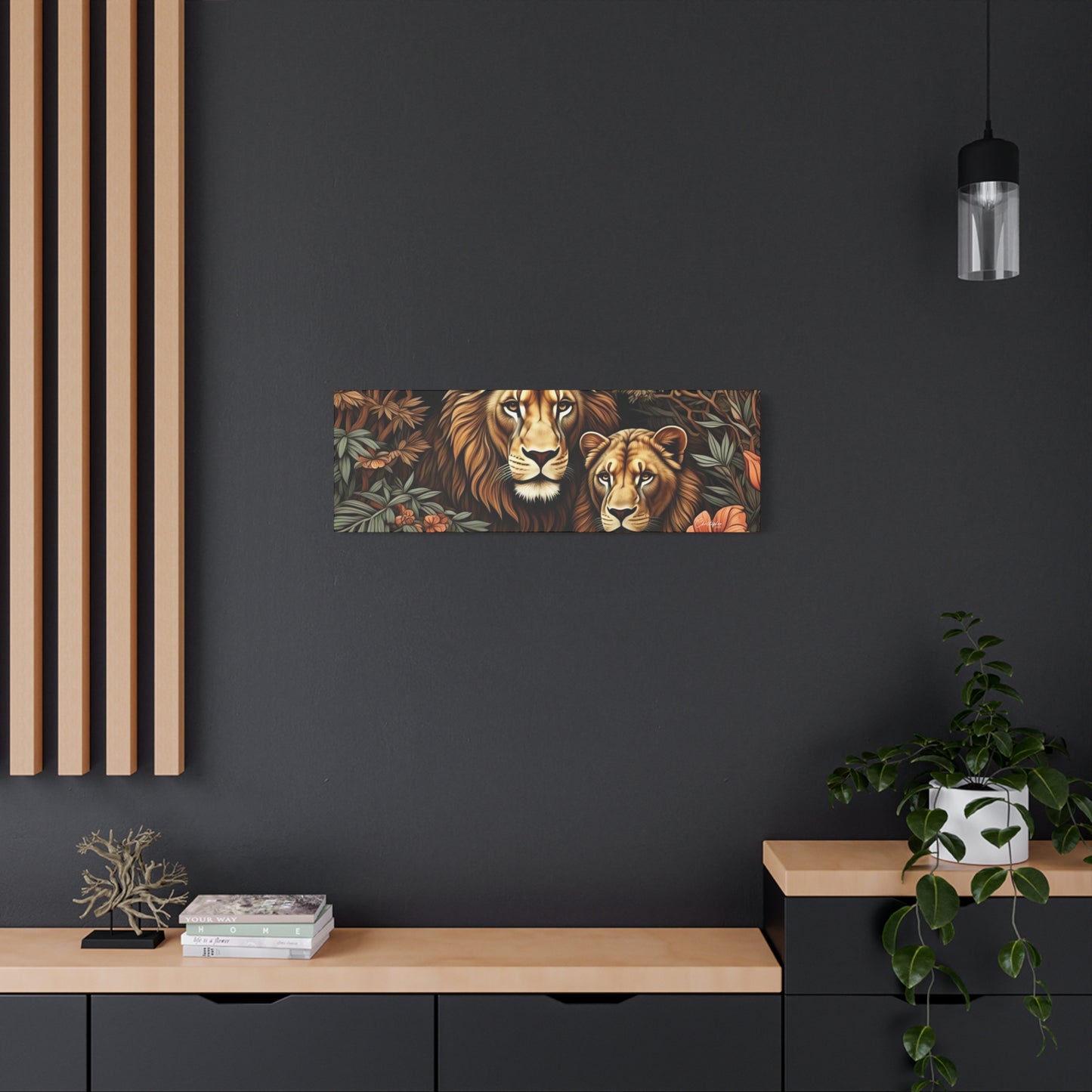 Majestic Lion Family Canvas Wall Art, Animal Lovers Decor, Wildlife Home Accent, Gift for Nature Enthusiasts, Meaningful Family Art