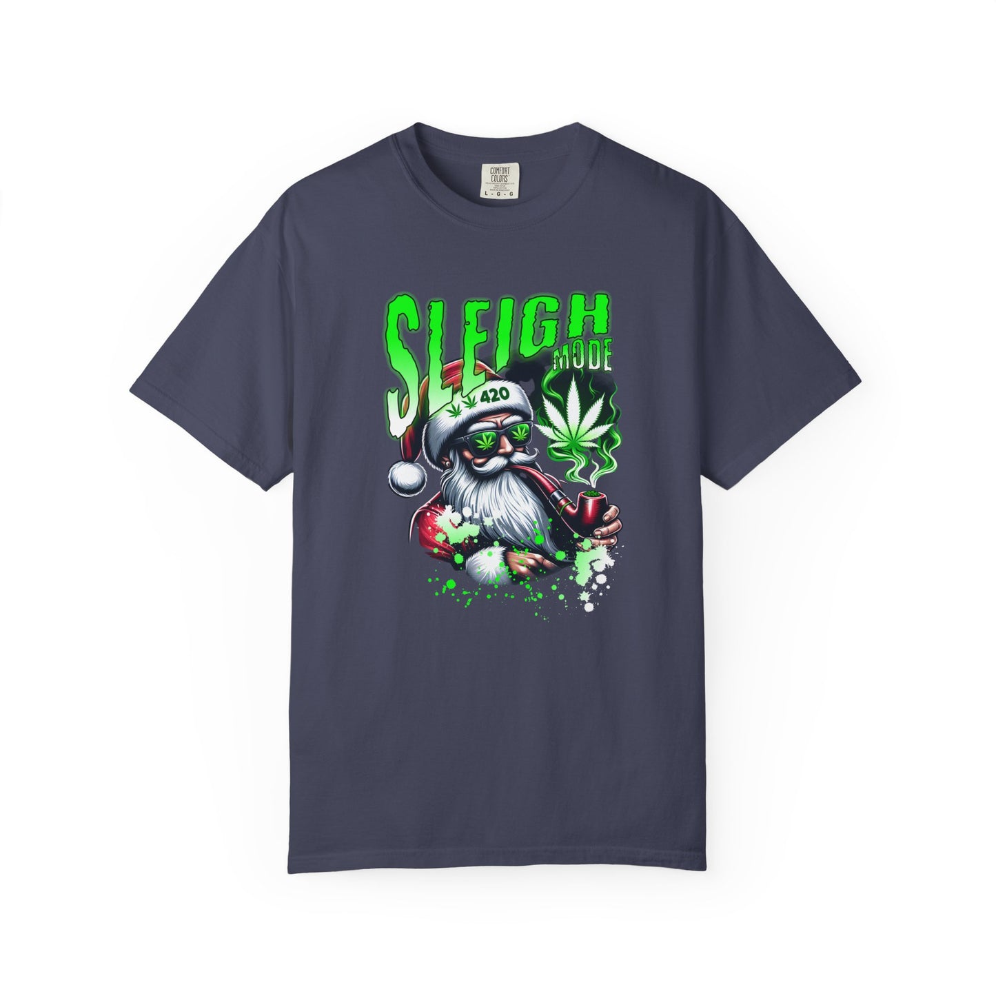 Sleigh Joe Graphic Tee, Unisex Holiday T-Shirt, Funny Christmas Shirt, Cannabis Santa Gift, Unique Tee for Parties