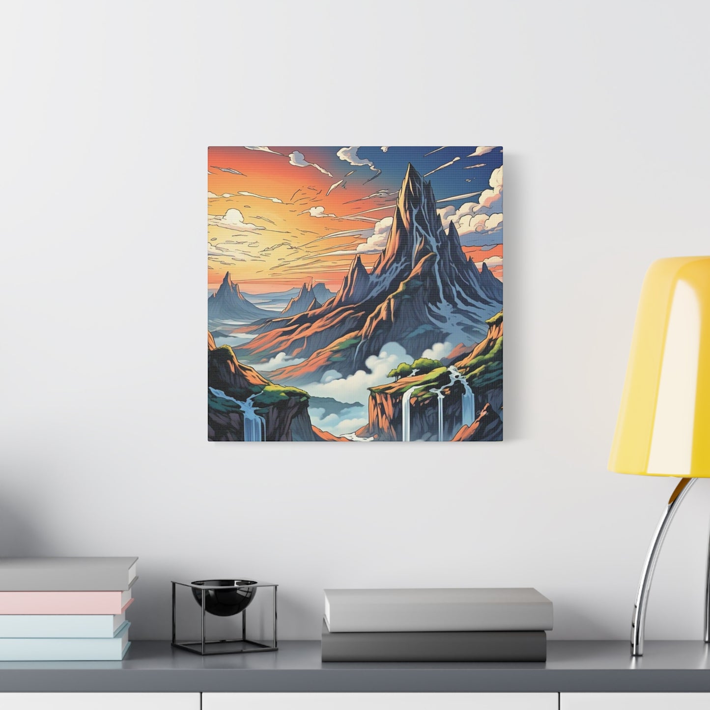 Stretched Canvas Art Print, Mountain Sunrise Landscape Decor, Wall Art for Home, Gift for Nature Lovers, Perfect for Living Room, [...]