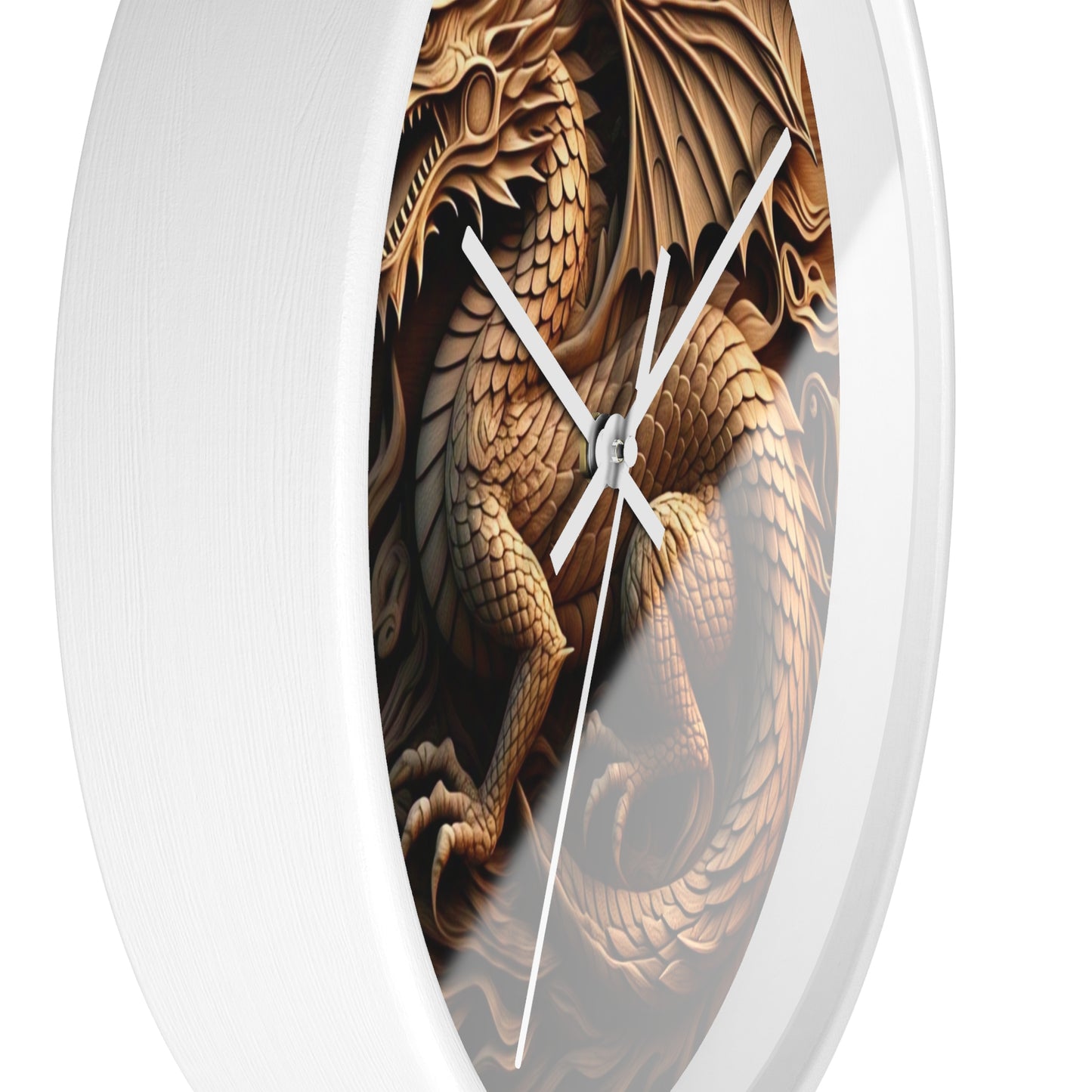 Dragon Carved Wall Clock, Mythical Decor for Fantasy Lovers, Unique Gift for Home, Office, and Collectors, Perfect for Halloween