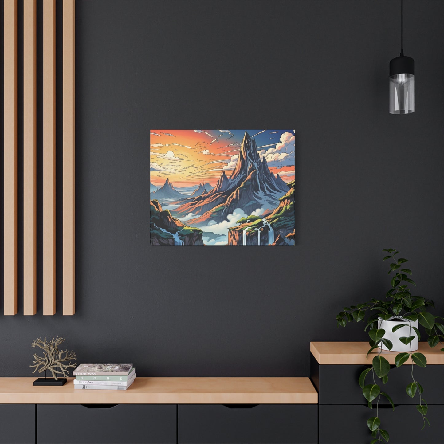 Stretched Canvas Art Print, Mountain Sunrise Landscape Decor, Wall Art for Home, Gift for Nature Lovers, Perfect for Living Room, [...]