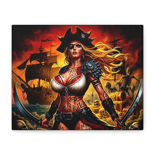 Bold Pirate Canvas Print, Nautical Wall Art, Gothic Home Decor, Pirate Lover Gift, Spooky Halloween Decoration, Adventure Wall Hanging