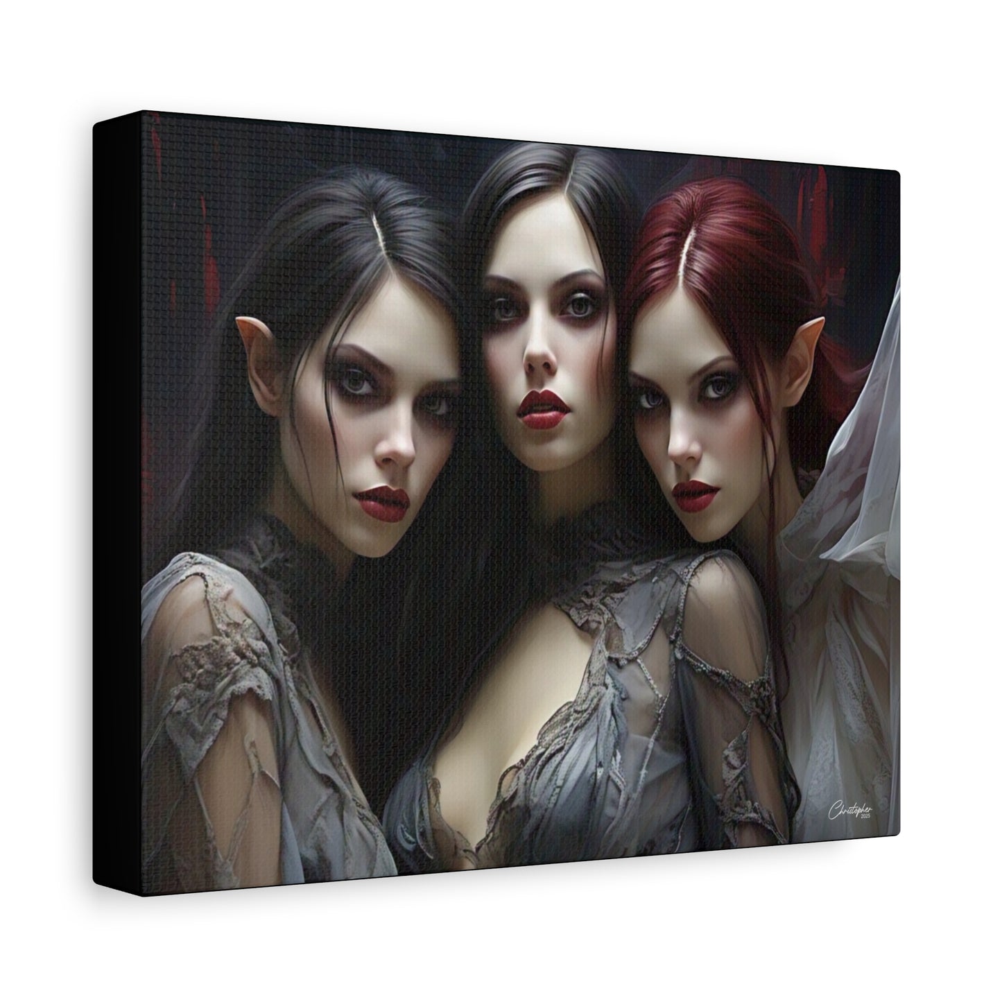 Gothic Wall Art Canvas, Fantasy Home Decor, Unique Gift for Halloween, Witchy Vibe Art, Dark Aesthetic Room Decor