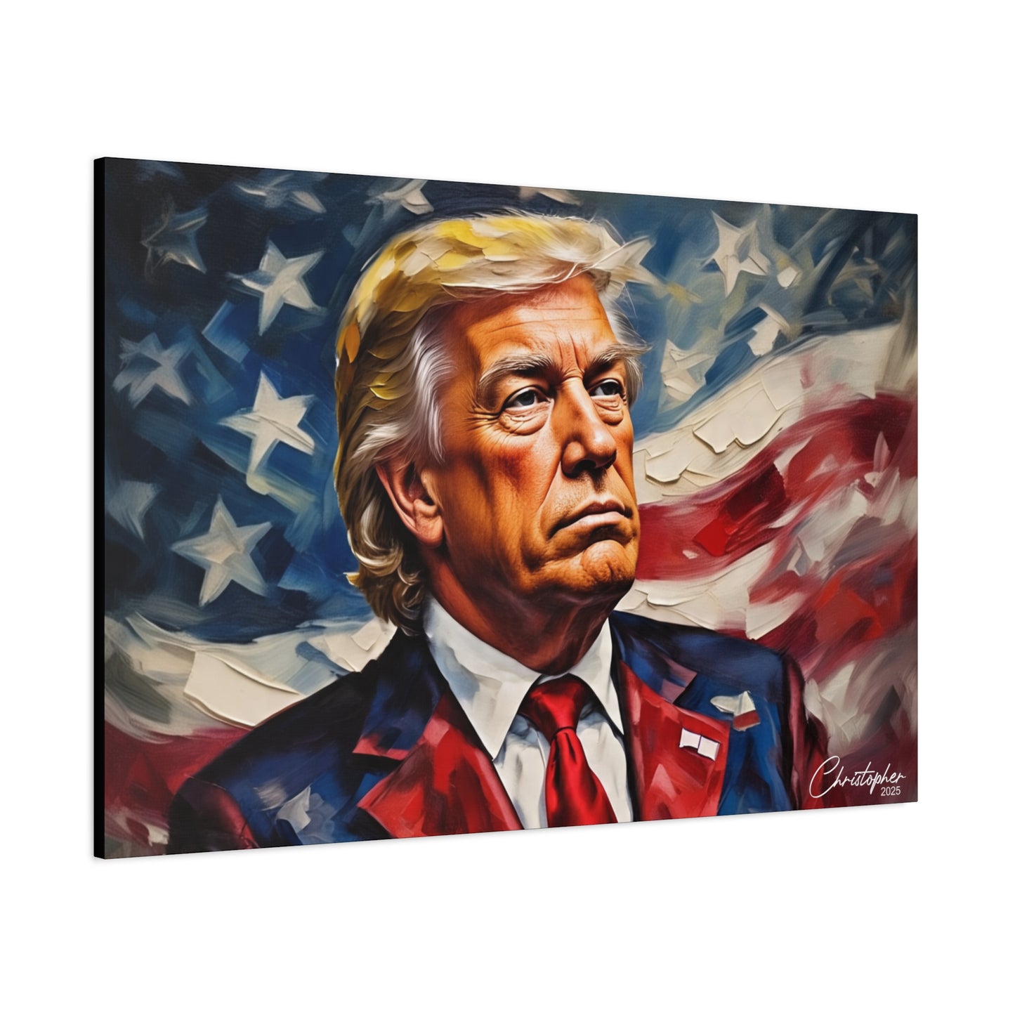 Patriotic Canvas Art, Stretched Wall Decor, Home Office, Gifts for Republicans, Political Enthusiasts, Americana Artwork