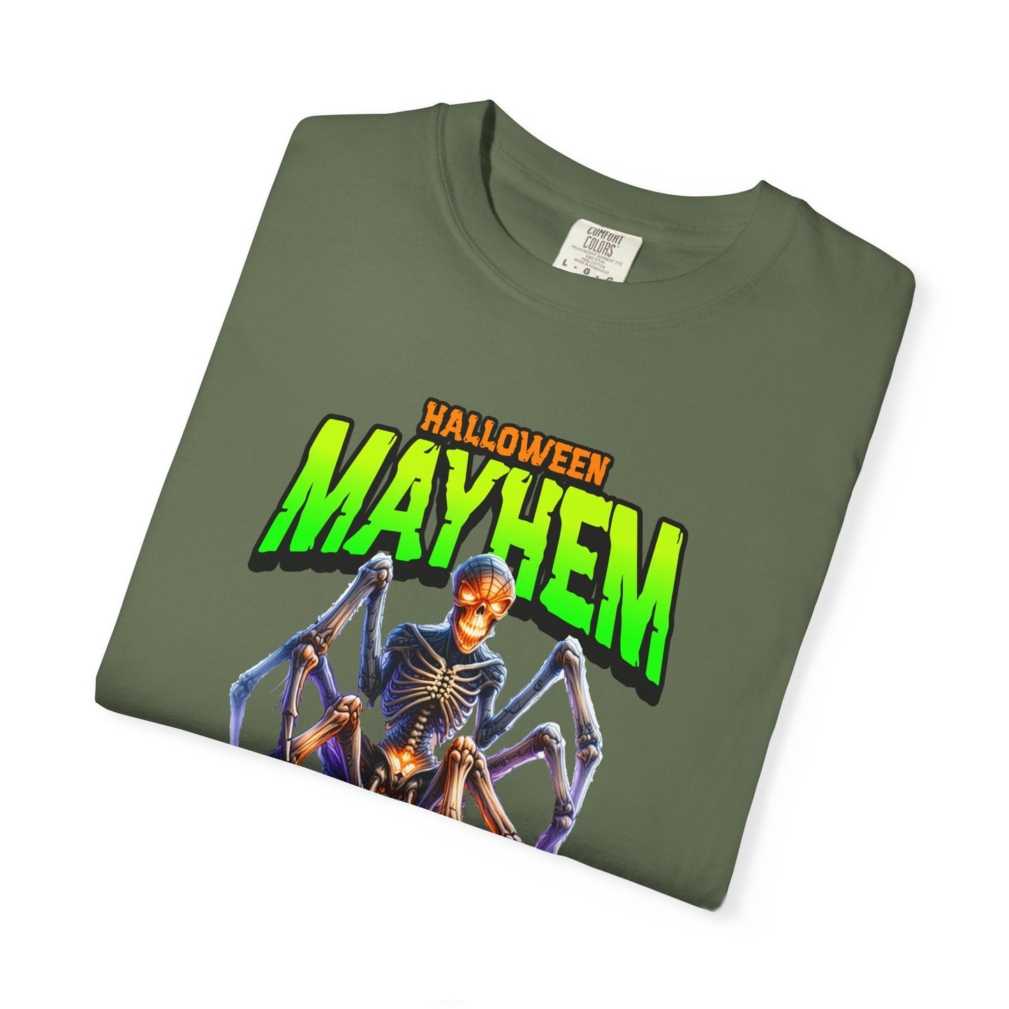 Halloween Mayhem Unisex T-Shirt, Spooky Tee for Men & Women, Perfect for Halloween Parties, Trick or Treat, Eerie Vibes, Unique Costume