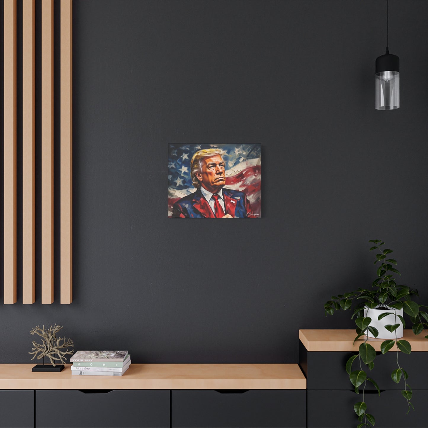 Patriotic Canvas Art, Stretched Wall Decor, Home Office, Gifts for Republicans, Political Enthusiasts, Americana Artwork