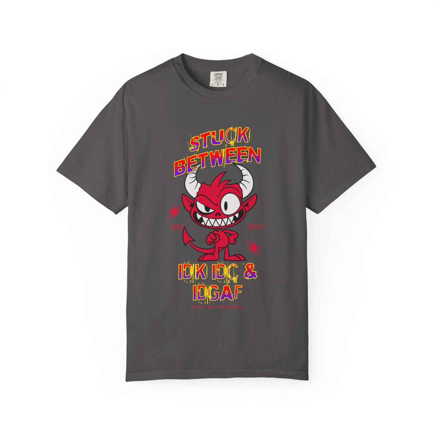 Vivid Graphic Tee with Playful Devil Design, Unisex Casual T-shirt, Perfect for Halloween & Fun Events, Gift for Friends, Trendy Streetwear