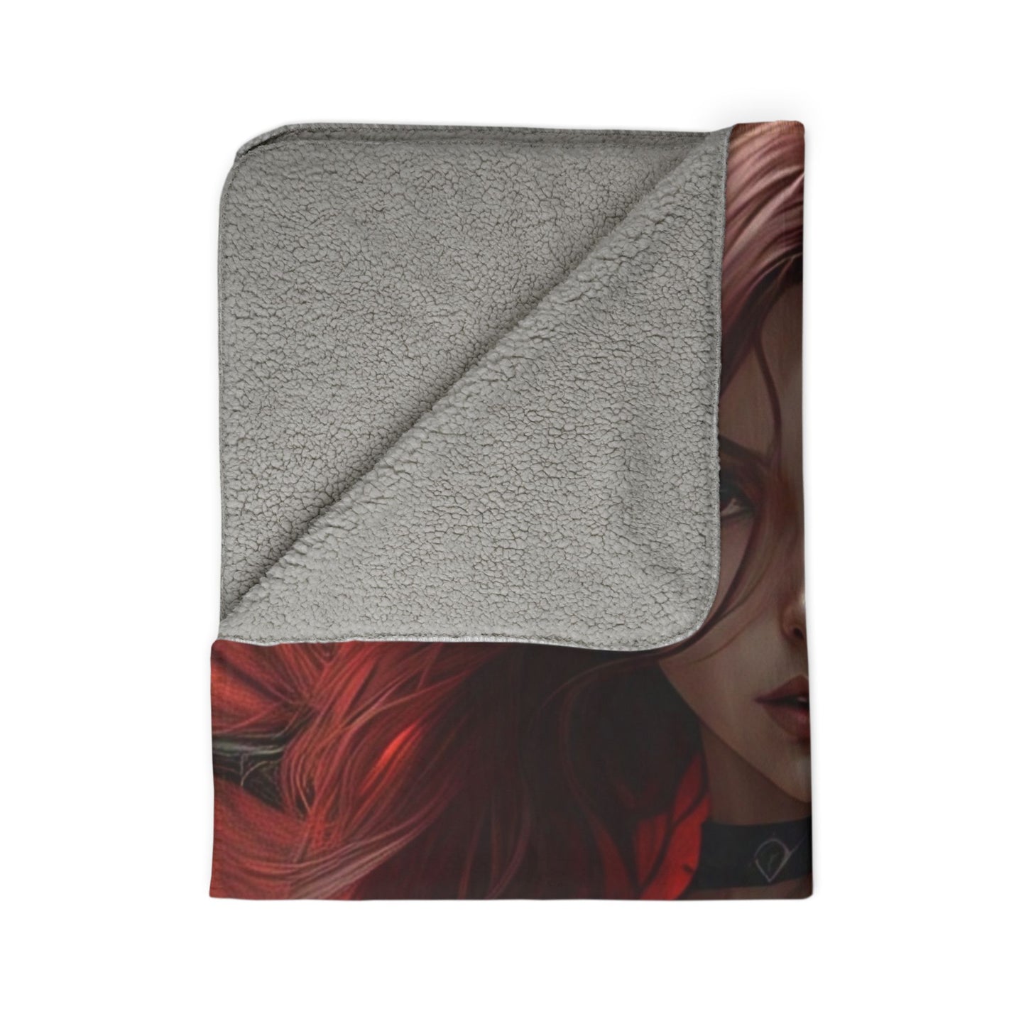 Enchanting Demoness Fleece Sherpa Blanket | Cozy Decor for Fantasy Lovers, Perfect Gift, Home Comfort, Halloween Vibes, Unique Art