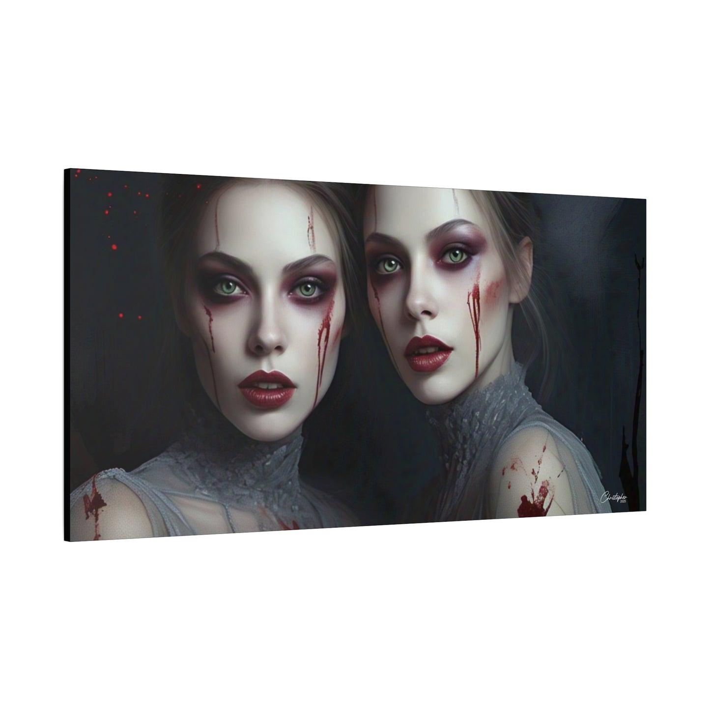 Spooky Art Canvas Print, Matte Canvas, Stretched Wall Decor, Gothic Home Decor, Halloween Art, Unique Gift