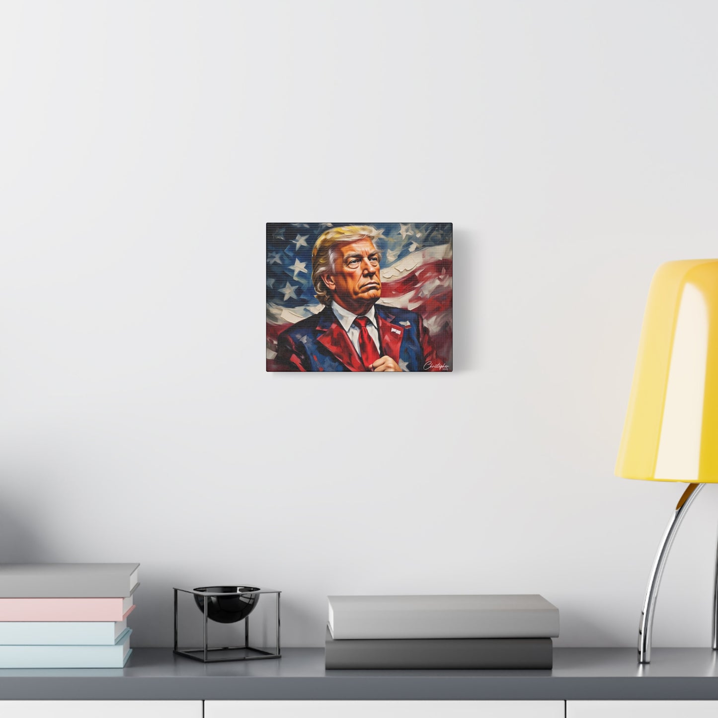 Patriotic Canvas Art, Stretched Wall Decor, Home Office, Gifts for Republicans, Political Enthusiasts, Americana Artwork