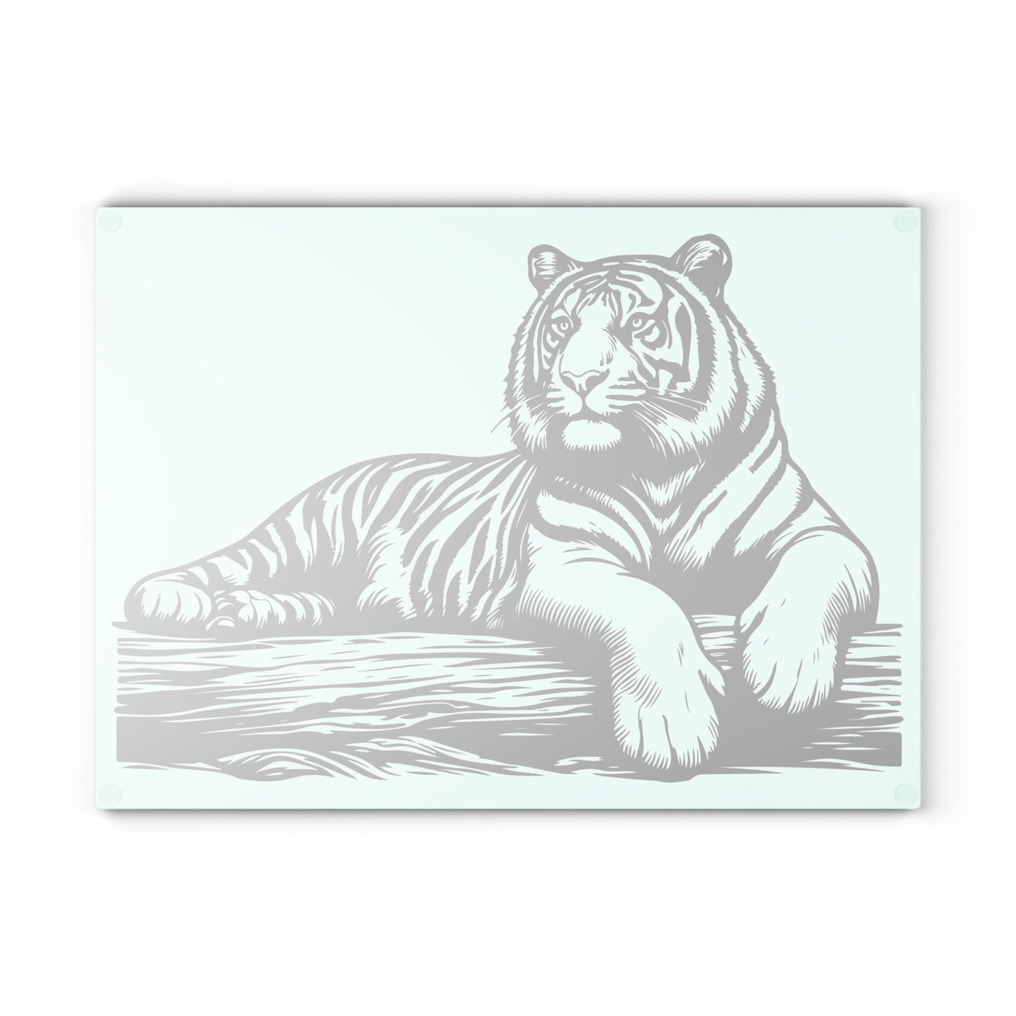 Elegant Tiger Glass Cutting Board | Perfect for Home Chefs & Wildlife Lovers