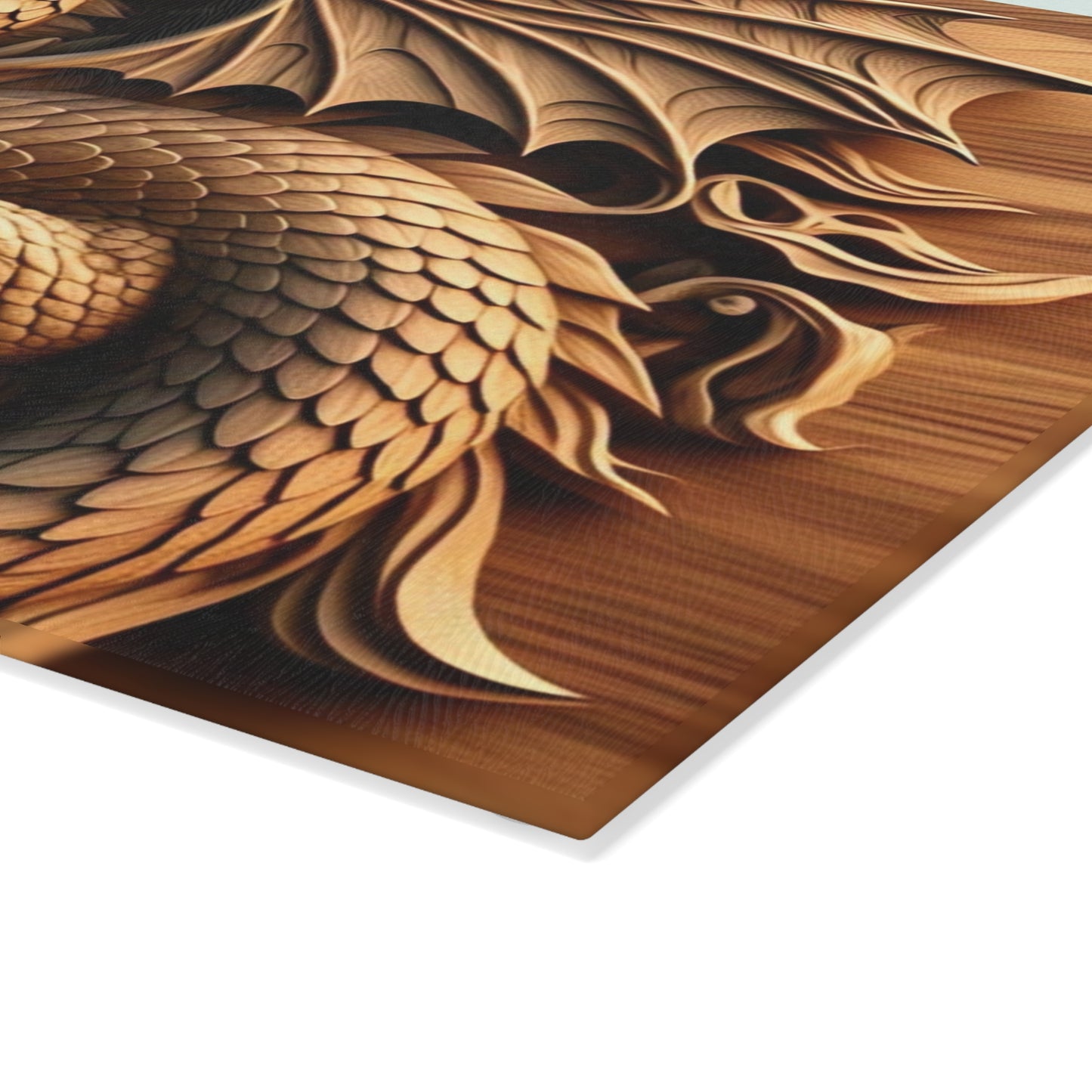 Handcrafted Dragon Glass Cutting Board, Kitchen Decor, Unique Gift for Chefs, Dragon Lover's Gift, Culinary Art
