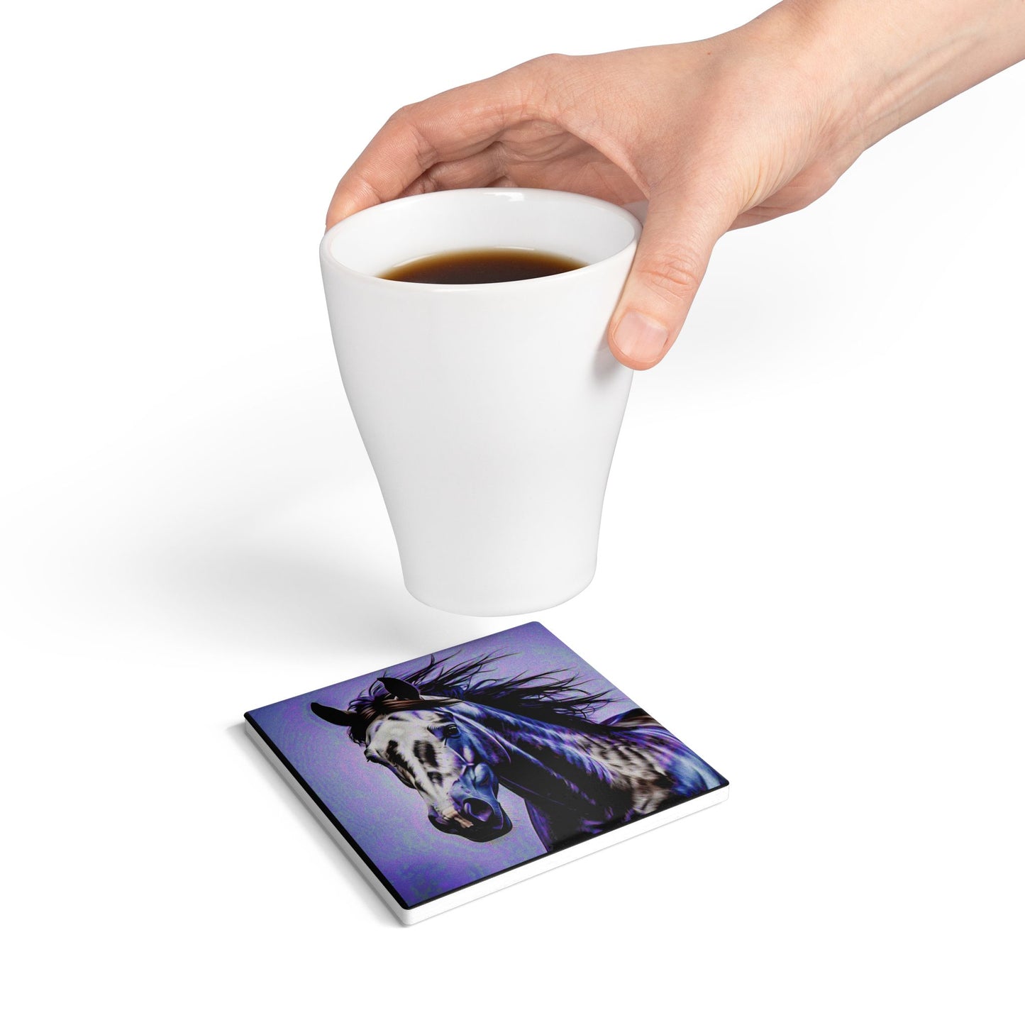 Majestic Horse Ceramic Coaster - Home Décor for Equestrians and Horse Lovers