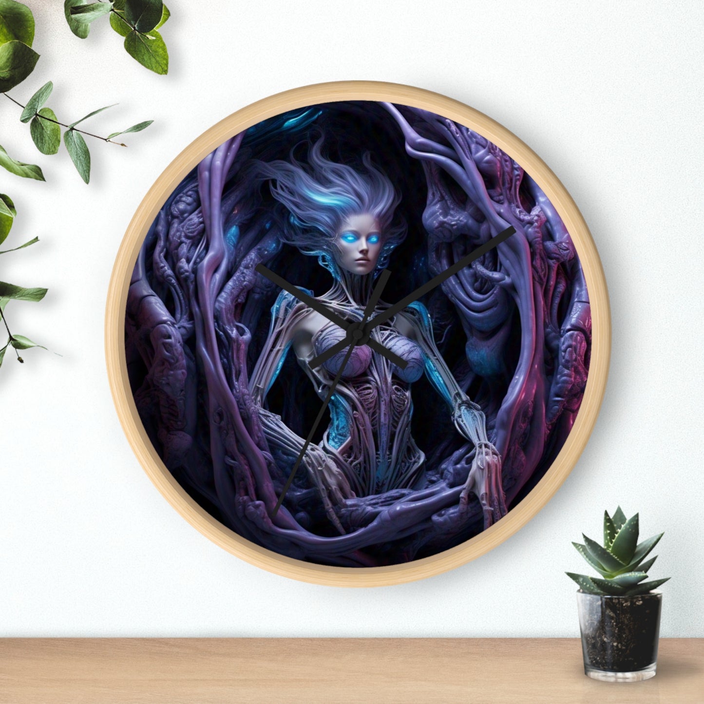 Mystical Fantasy Wall Clock, Unique Home Decor, Gothic Timepiece for Dreamers, Gift for Nerds, Spooky Occasions
