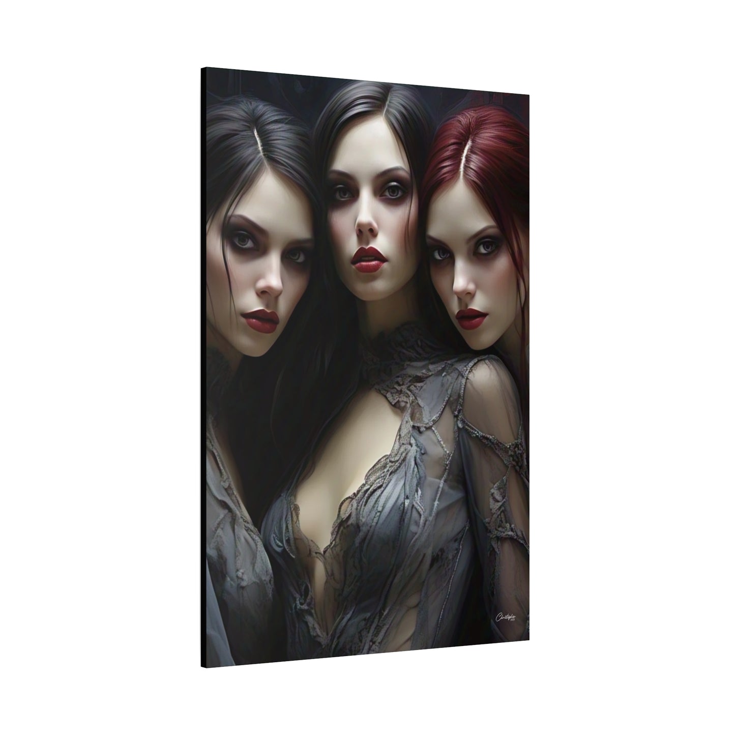 Gothic Wall Art Canvas, Fantasy Home Decor, Unique Gift for Halloween, Witchy Vibe Art, Dark Aesthetic Room Decor