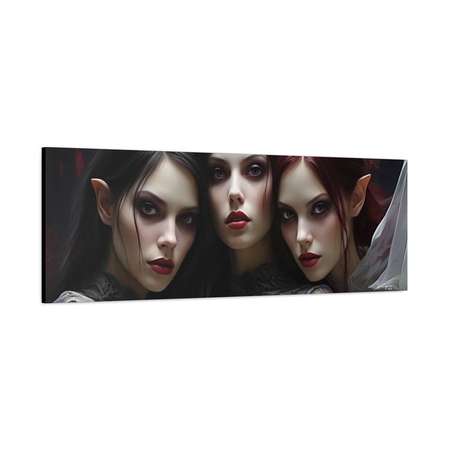 Gothic Wall Art Canvas, Fantasy Home Decor, Unique Gift for Halloween, Witchy Vibe Art, Dark Aesthetic Room Decor