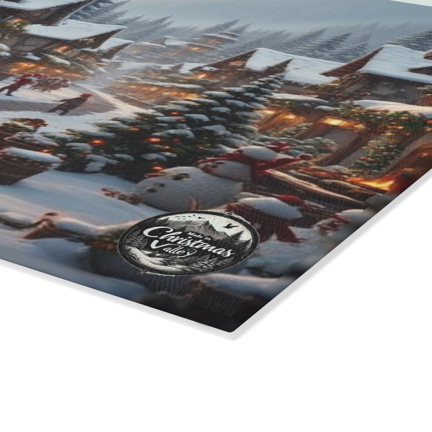 Winter Wonderland Glass Cutting Board | Holiday Kitchen Decor, Christmas Gift, Cooking Accessory, Rustic Home Decor