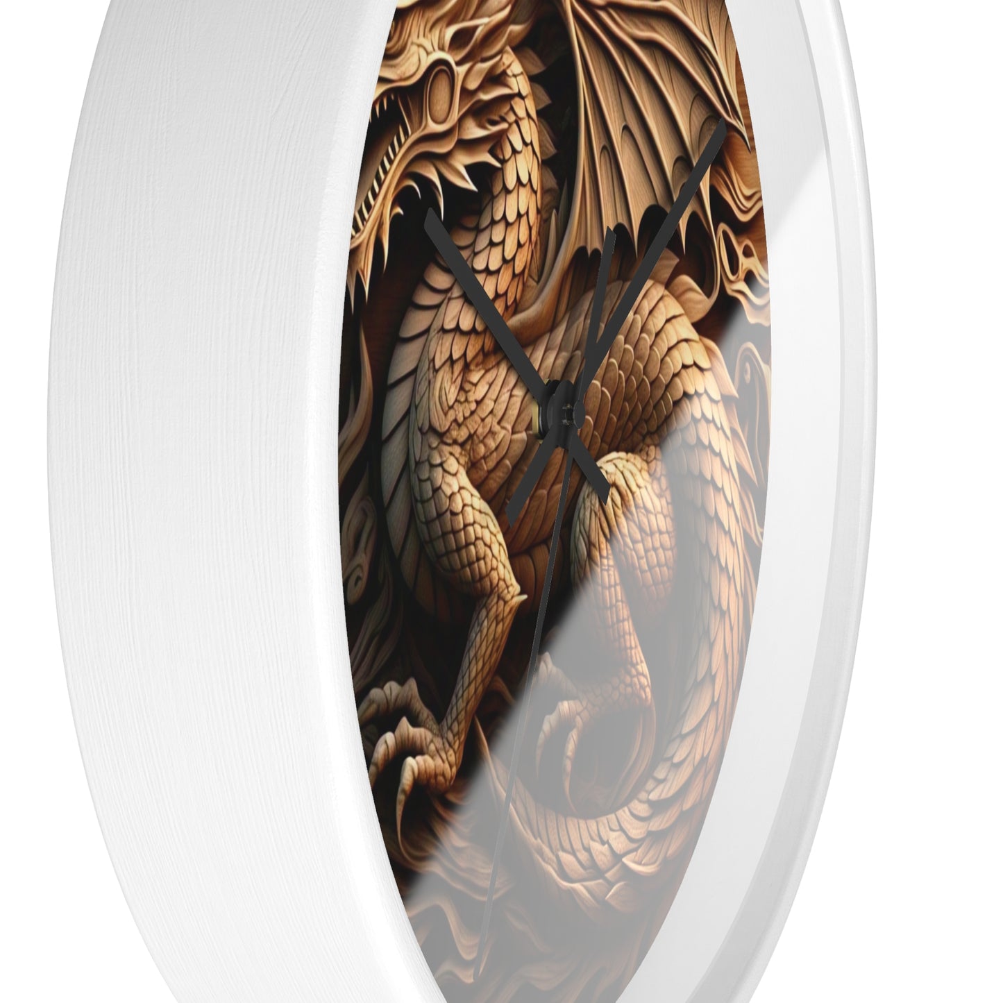 Dragon Carved Wall Clock, Mythical Decor for Fantasy Lovers, Unique Gift for Home, Office, and Collectors, Perfect for Halloween