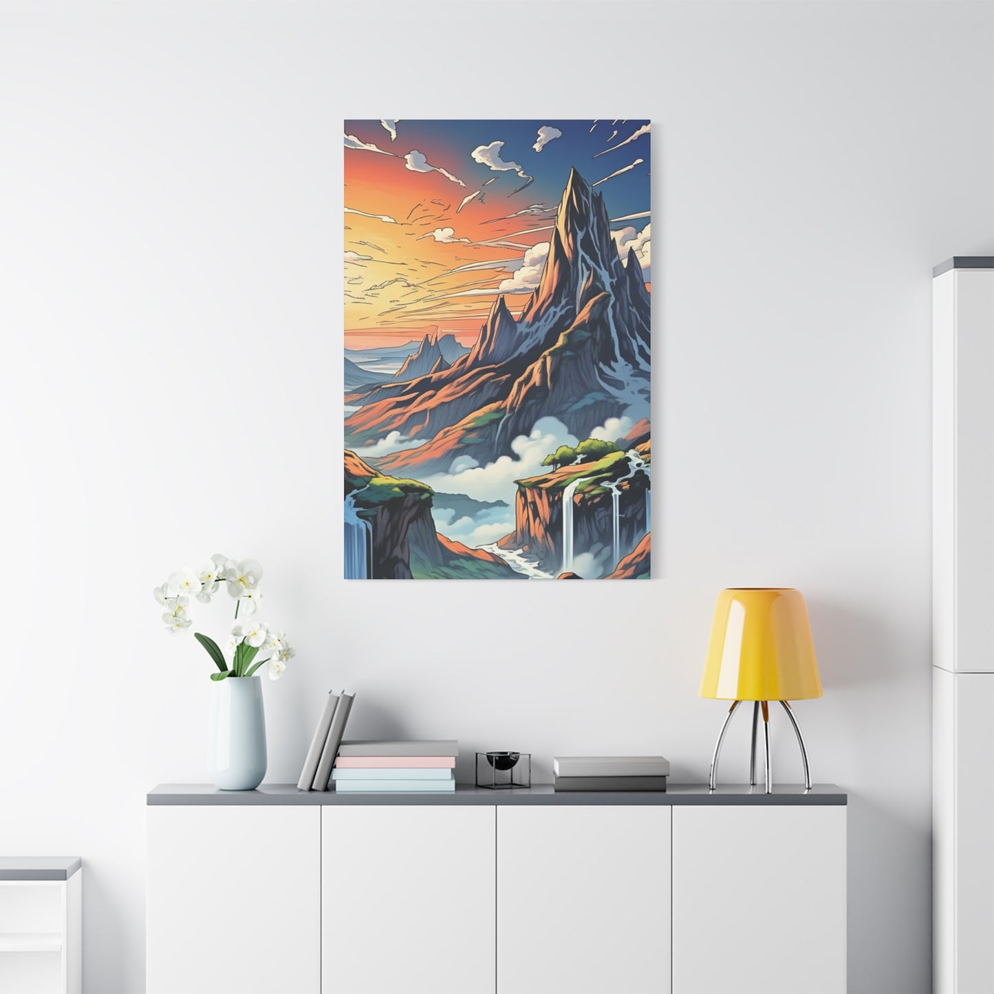 Stretched Canvas Art Print, Mountain Sunrise Landscape Decor, Wall Art for Home, Gift for Nature Lovers, Perfect for Living Room, [...]