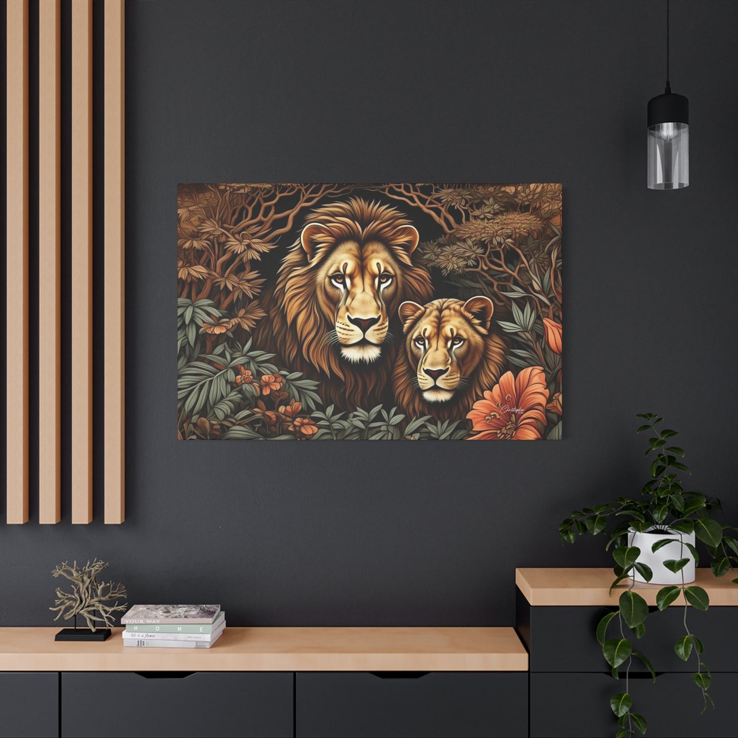 Majestic Lion Family Canvas Wall Art, Animal Lovers Decor, Wildlife Home Accent, Gift for Nature Enthusiasts, Meaningful Family Art