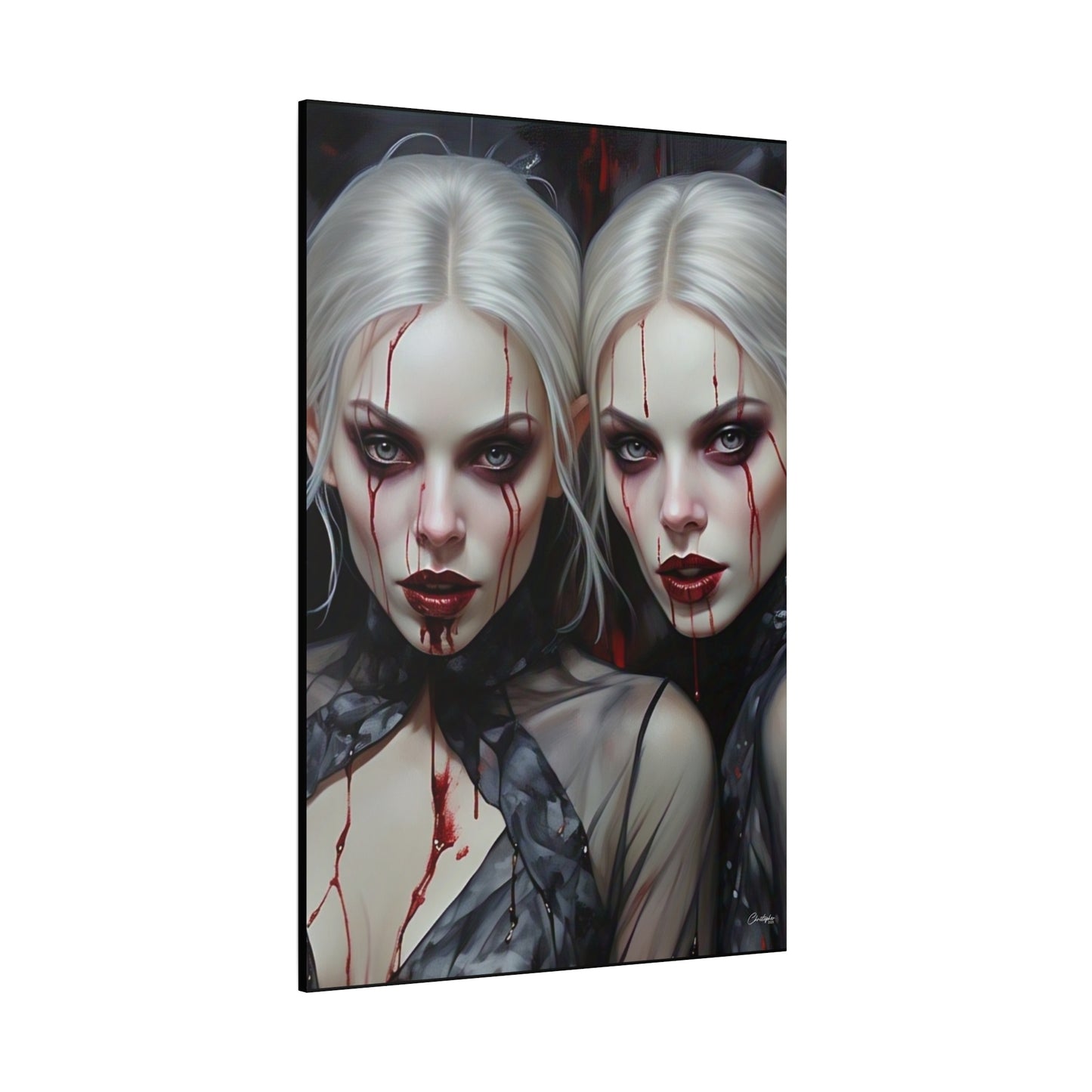 Gothic Canvas Art Print, Dark Fantasy Wall Decor, Horror Art, Halloween Home Decor, Vampire Artwork, Unique Gift for Spooky Season