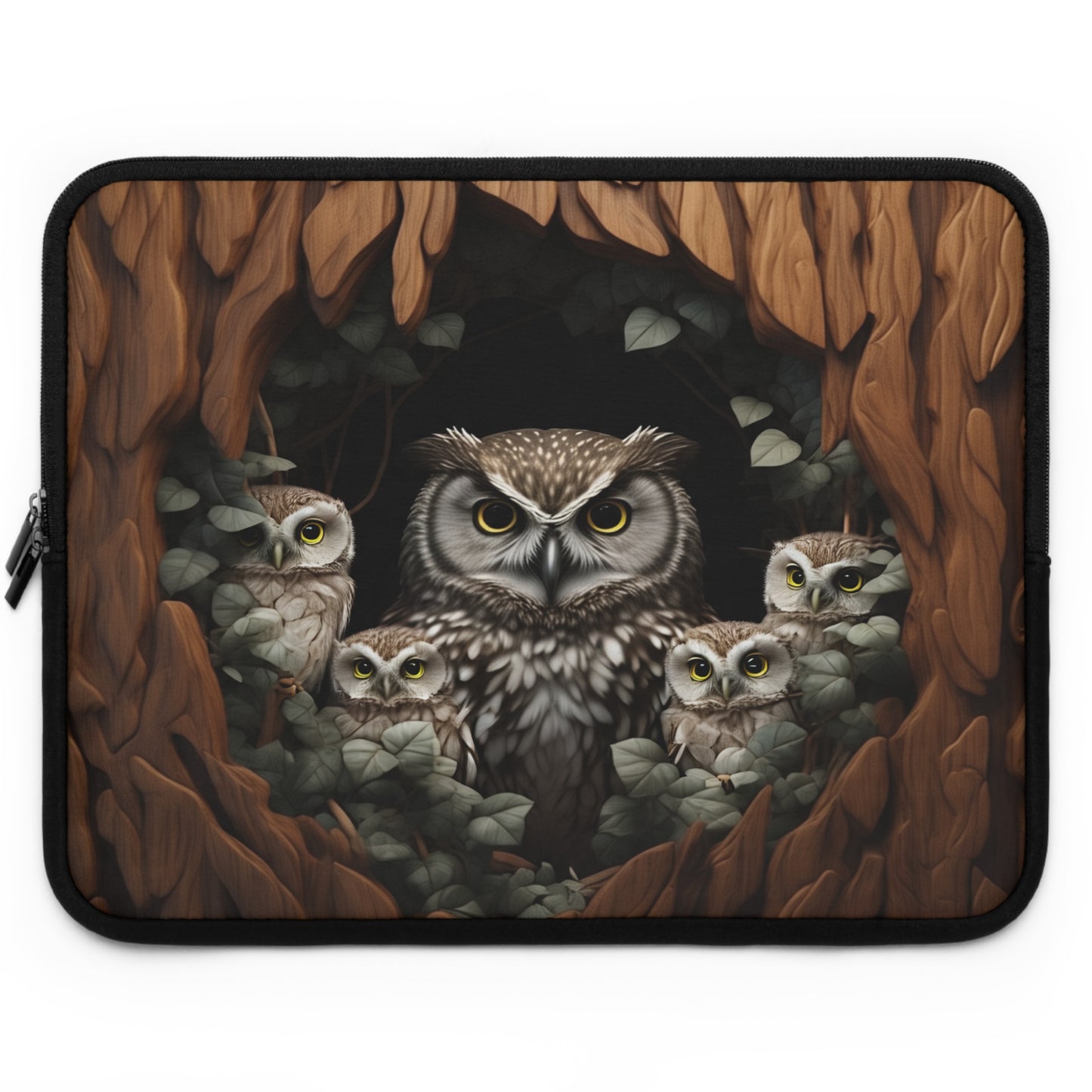Owl-Themed Laptop Sleeve, Cute Owl Sleeve, Owl Laptop Case, Geeky Tech Accessory, Nature Lover Gift, Cozy Owl Design