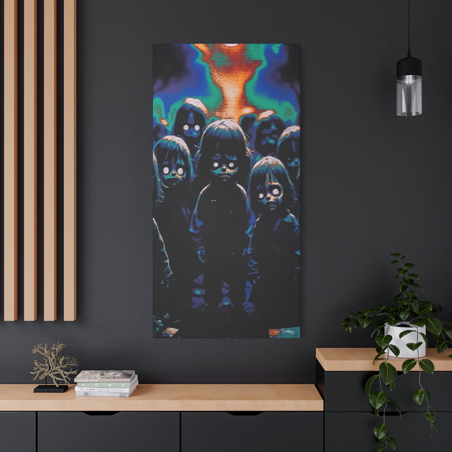 Original Laser Engraved Art, Full Wrapped Edges, Matte Canvas, Stretched, 1.25"