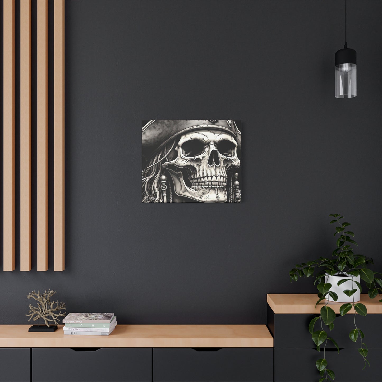 Pirate Skull Canvas Art - Edgy Gothic Decor, Wall Art for Halloween, Gothic Home Decor, Pirate Theme, Gift for Him