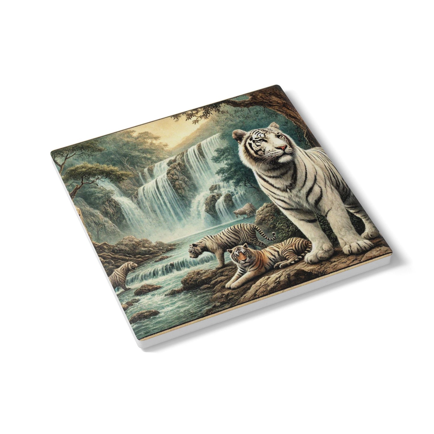 Majestic Tiger Ceramic Coaster - Wildlife Decor for Nature Lovers