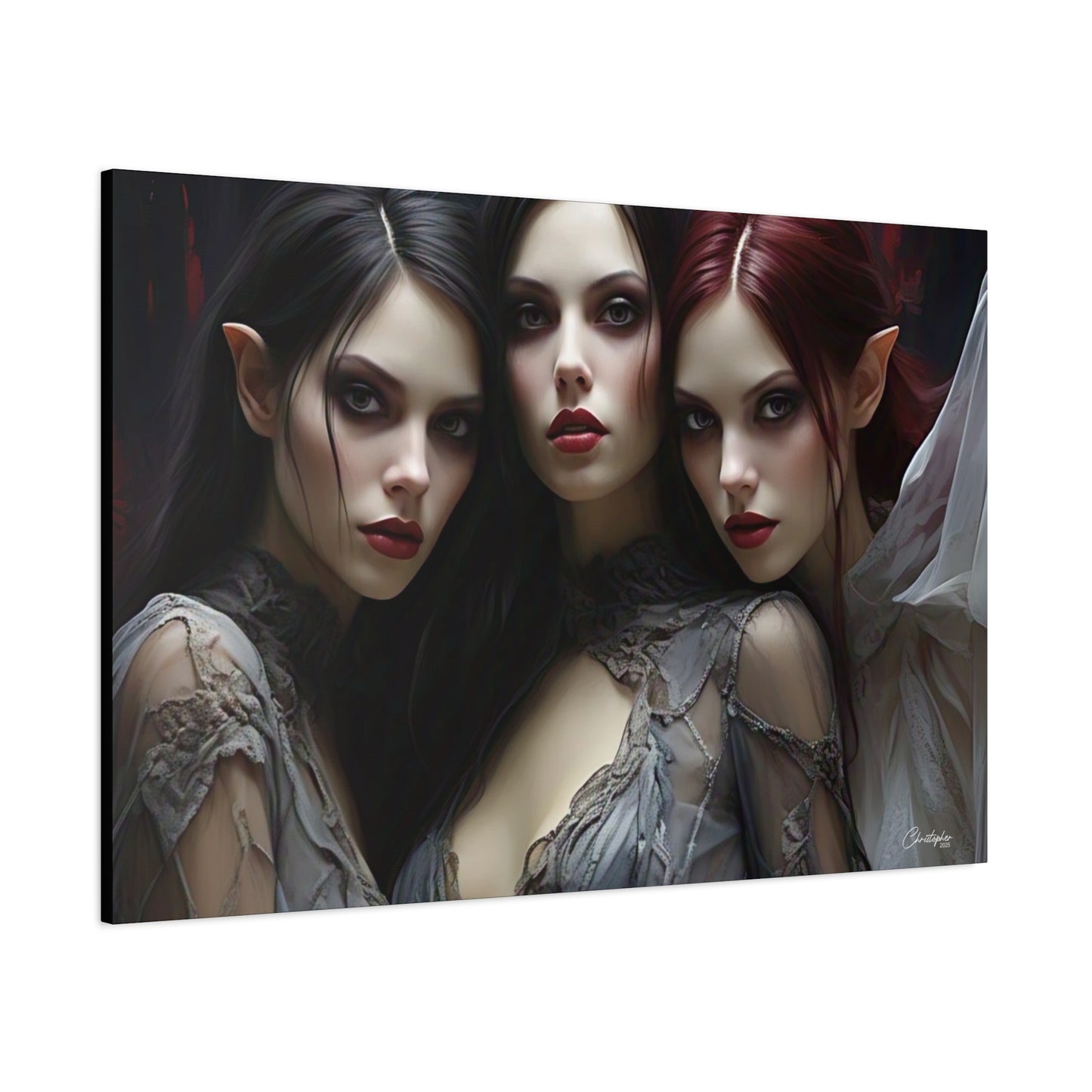 Gothic Wall Art Canvas, Fantasy Home Decor, Unique Gift for Halloween, Witchy Vibe Art, Dark Aesthetic Room Decor