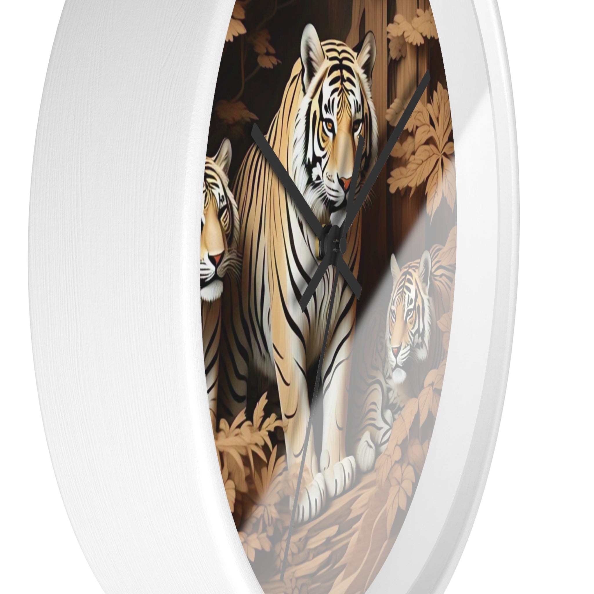 Wild Tiger Family Wall Clock, Jungle Decor, Animal Lover Gift, Unique Home Decor, Nature Wall Art, Vintage Style Clock