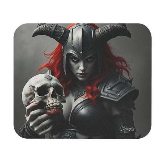 Gothic Warrior Mouse Pad - Fierce Skull Design