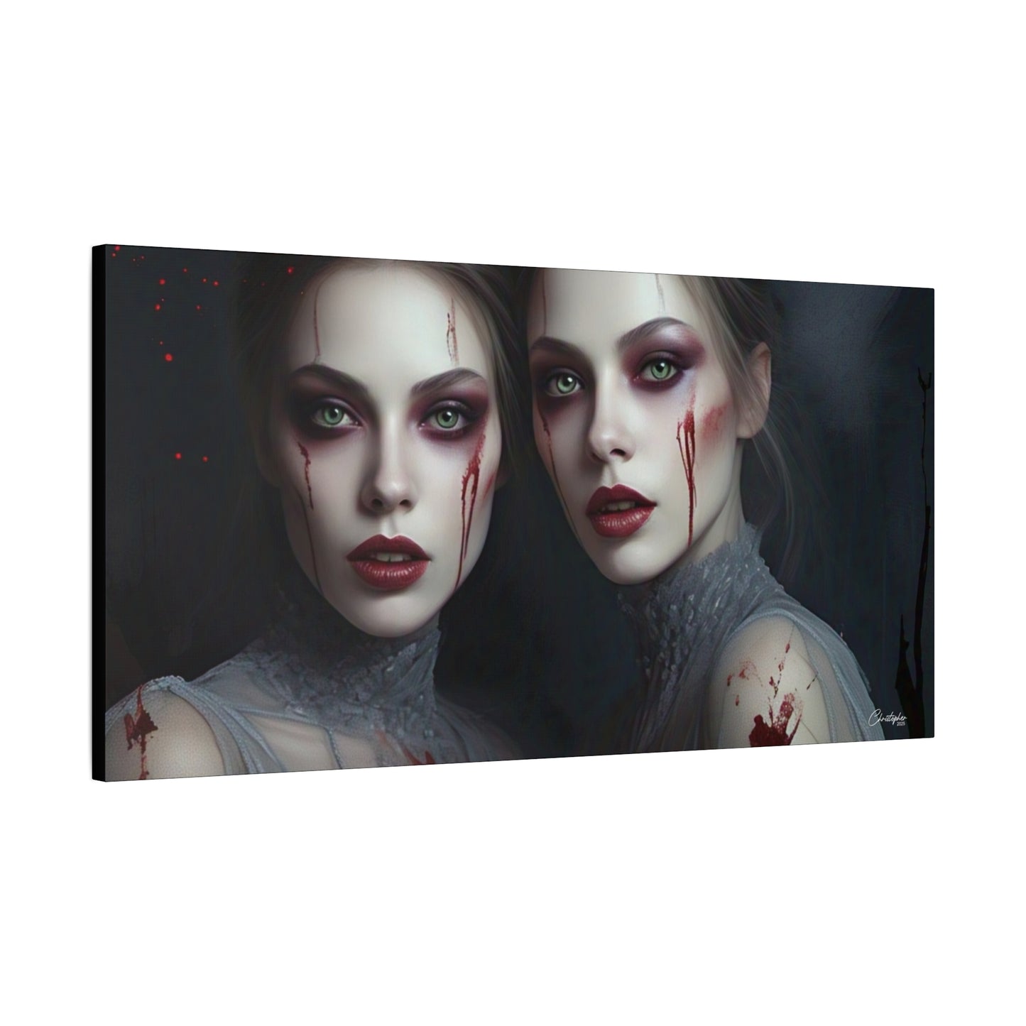 Spooky Art Canvas Print, Matte Canvas, Stretched Wall Decor, Gothic Home Decor, Halloween Art, Unique Gift