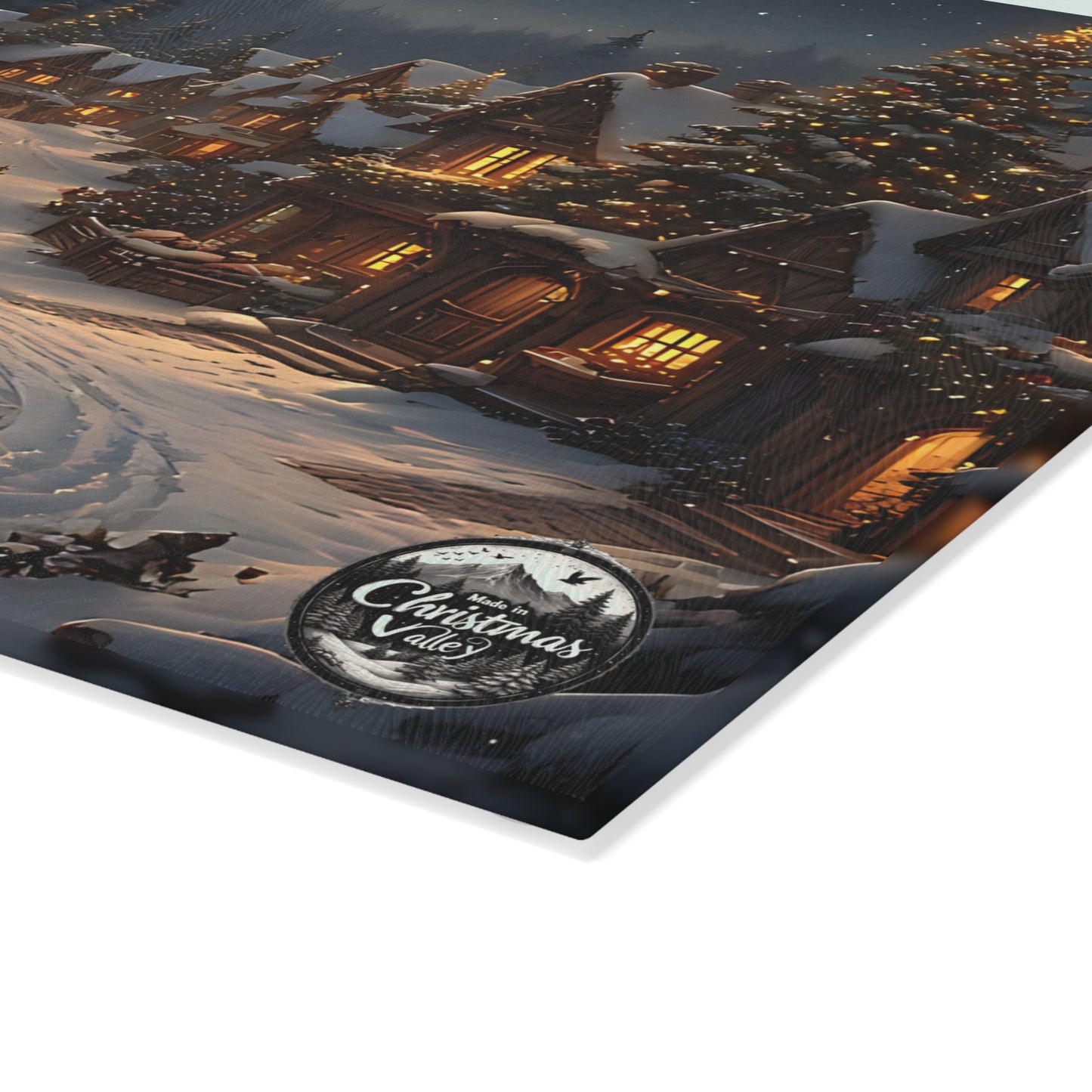 Winter Wonderland Glass Cutting Board for Holiday Cooking, Kitchen Decor, Unique Gift, Winter Home Decor, Christmas Kitchen Essentials