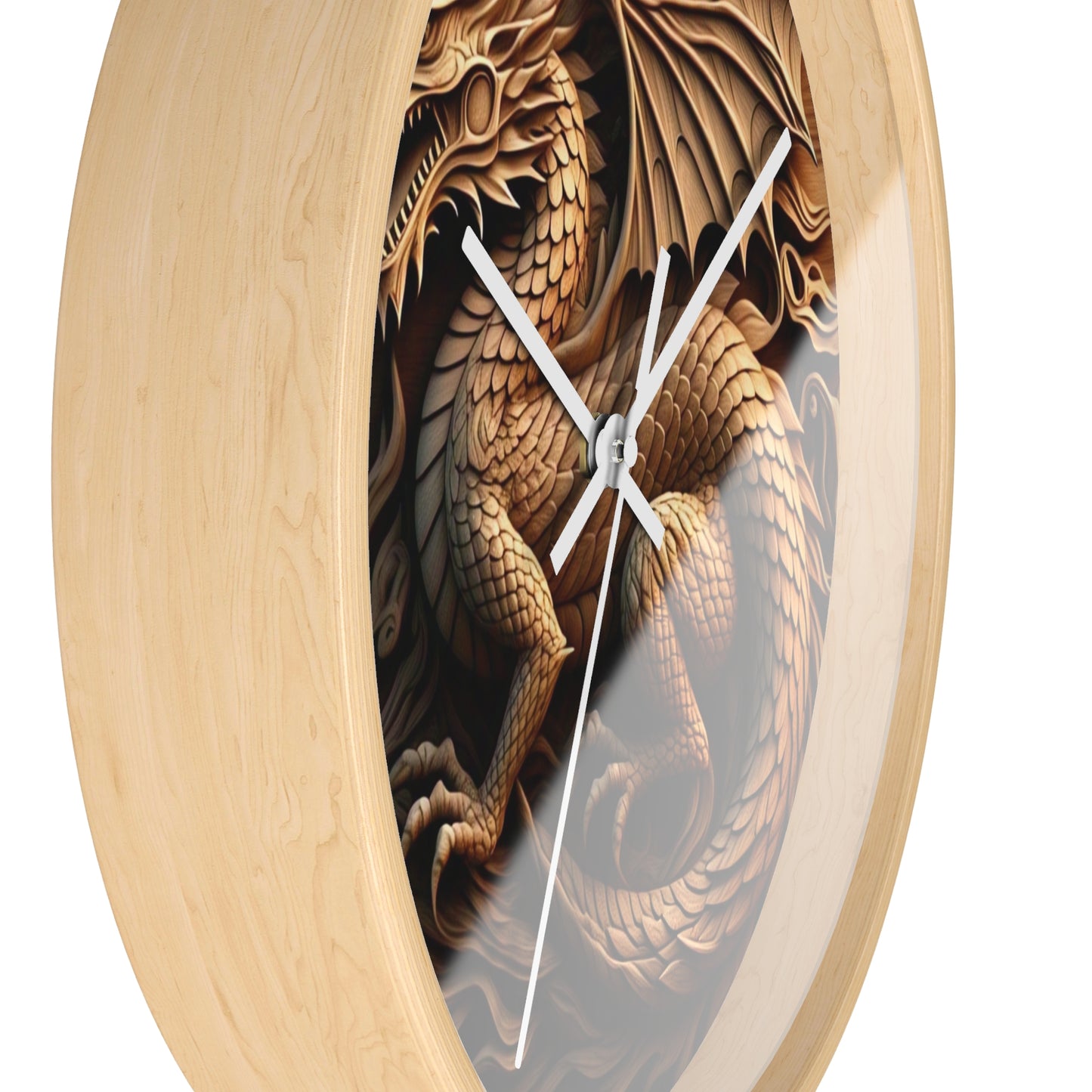 Dragon Carved Wall Clock, Mythical Decor for Fantasy Lovers, Unique Gift for Home, Office, and Collectors, Perfect for Halloween