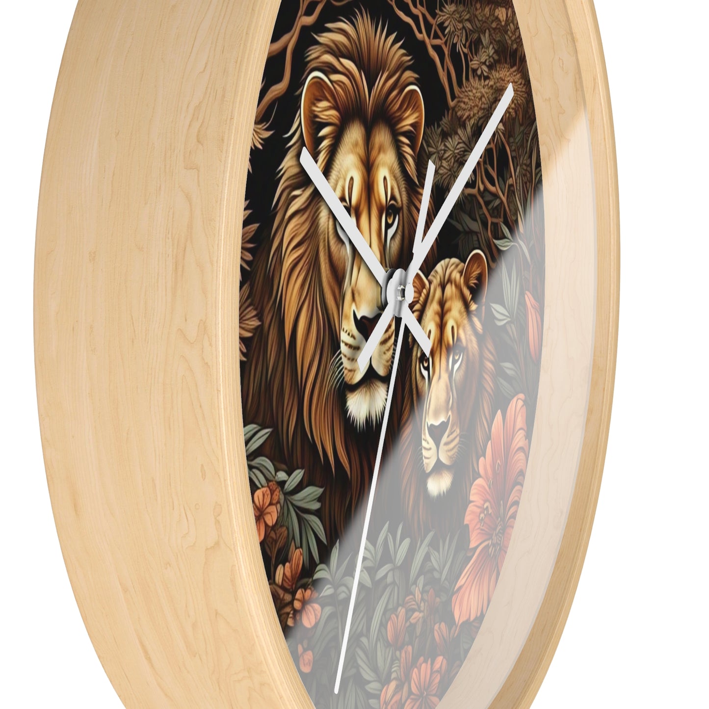 Lion Couple Wall Clock - Roaring Wildlife Decor for Animal Lovers, Modern Home, Unique Gift, Nature Vibes