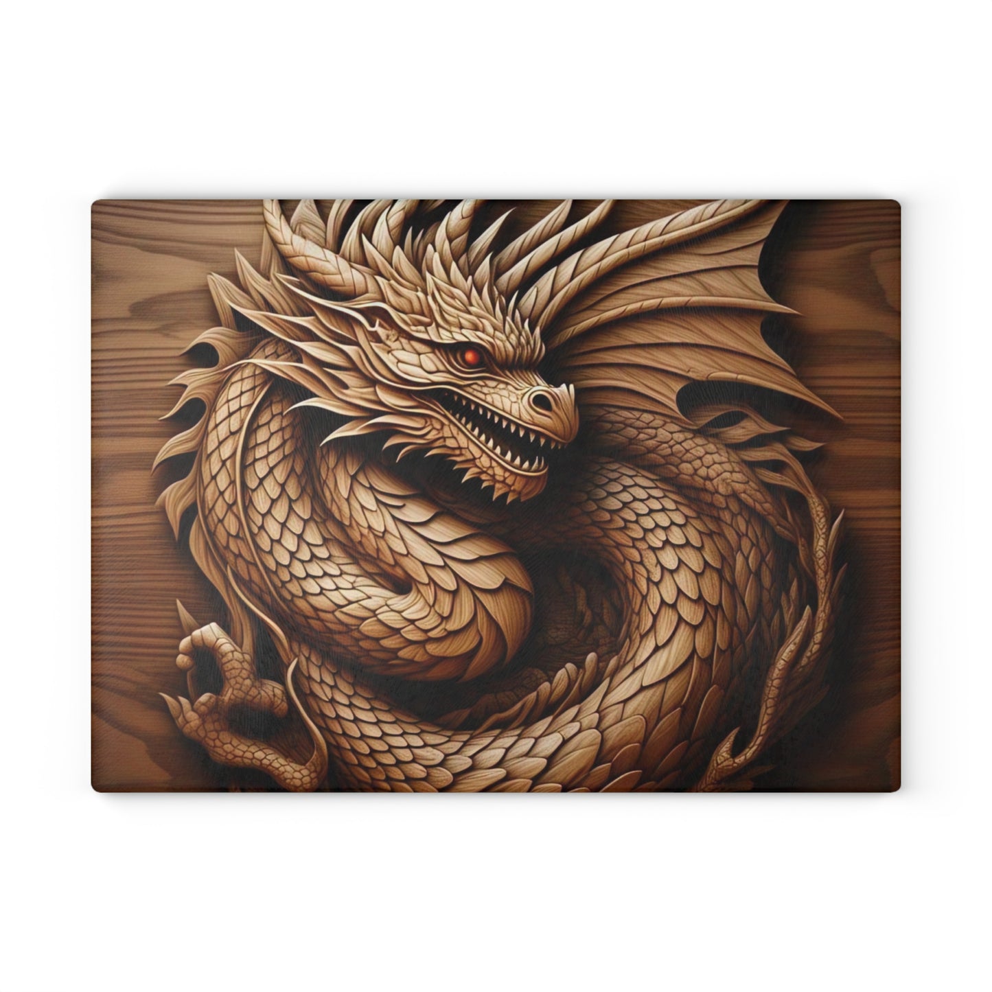 Dragon Design Glass Cutting Board, Kitchen Decor, Gift for Chefs, Fantasy Cooking Item, Unique Housewarming Present